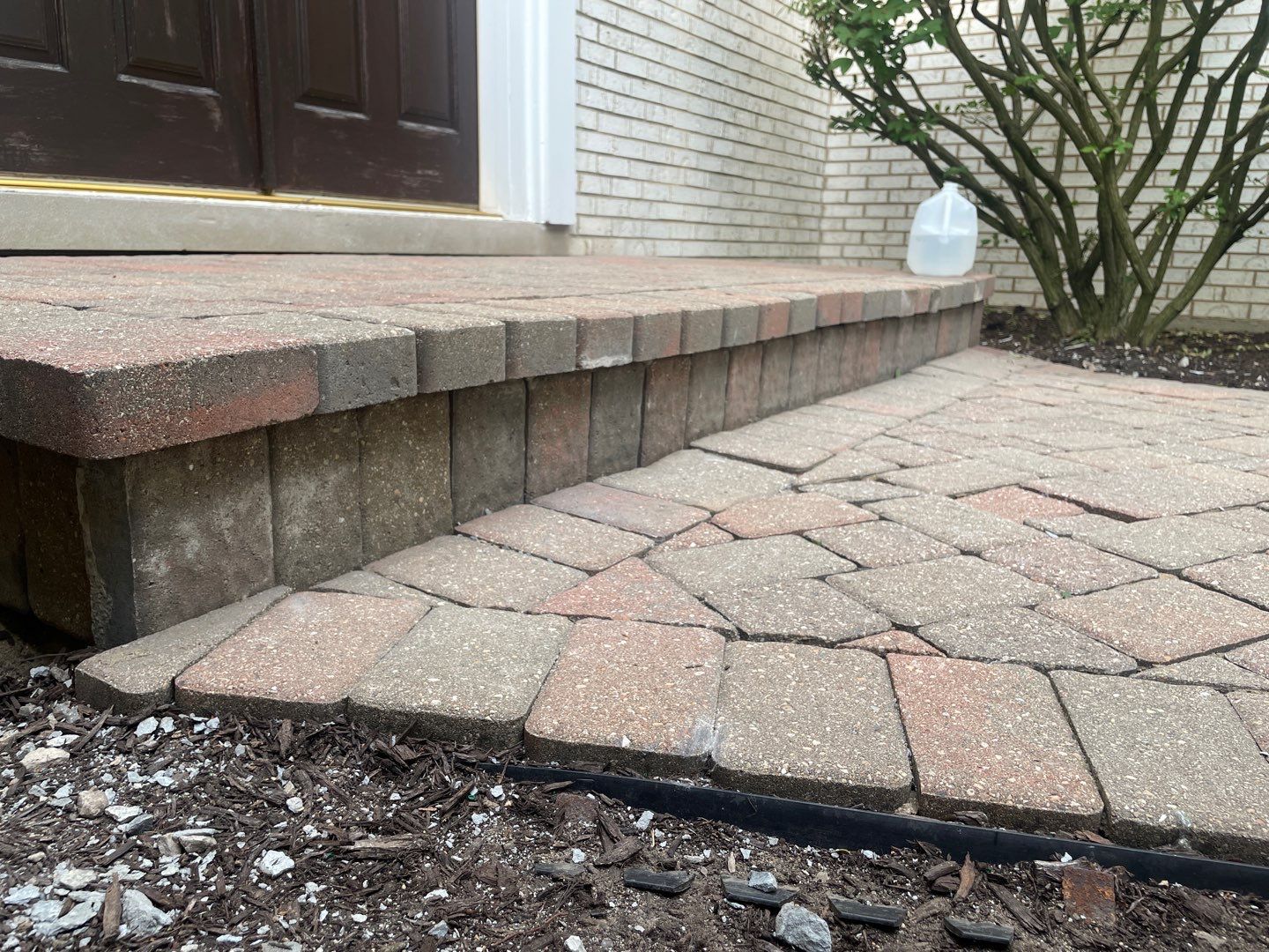 Brick step repair by Northern Power Washing LLC.