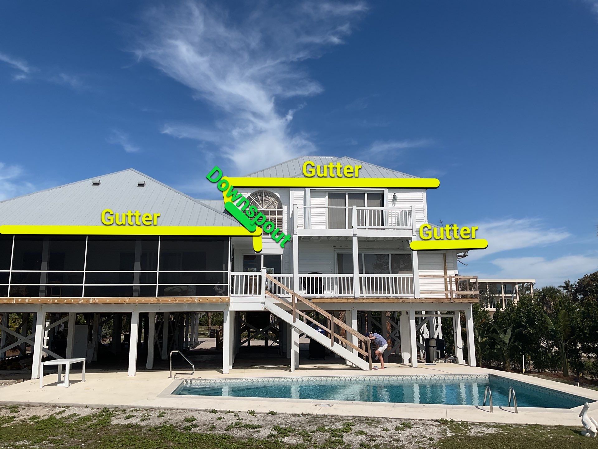 Downspout Installation using Downspout Extension in Sanibel FL by Gutter Professors