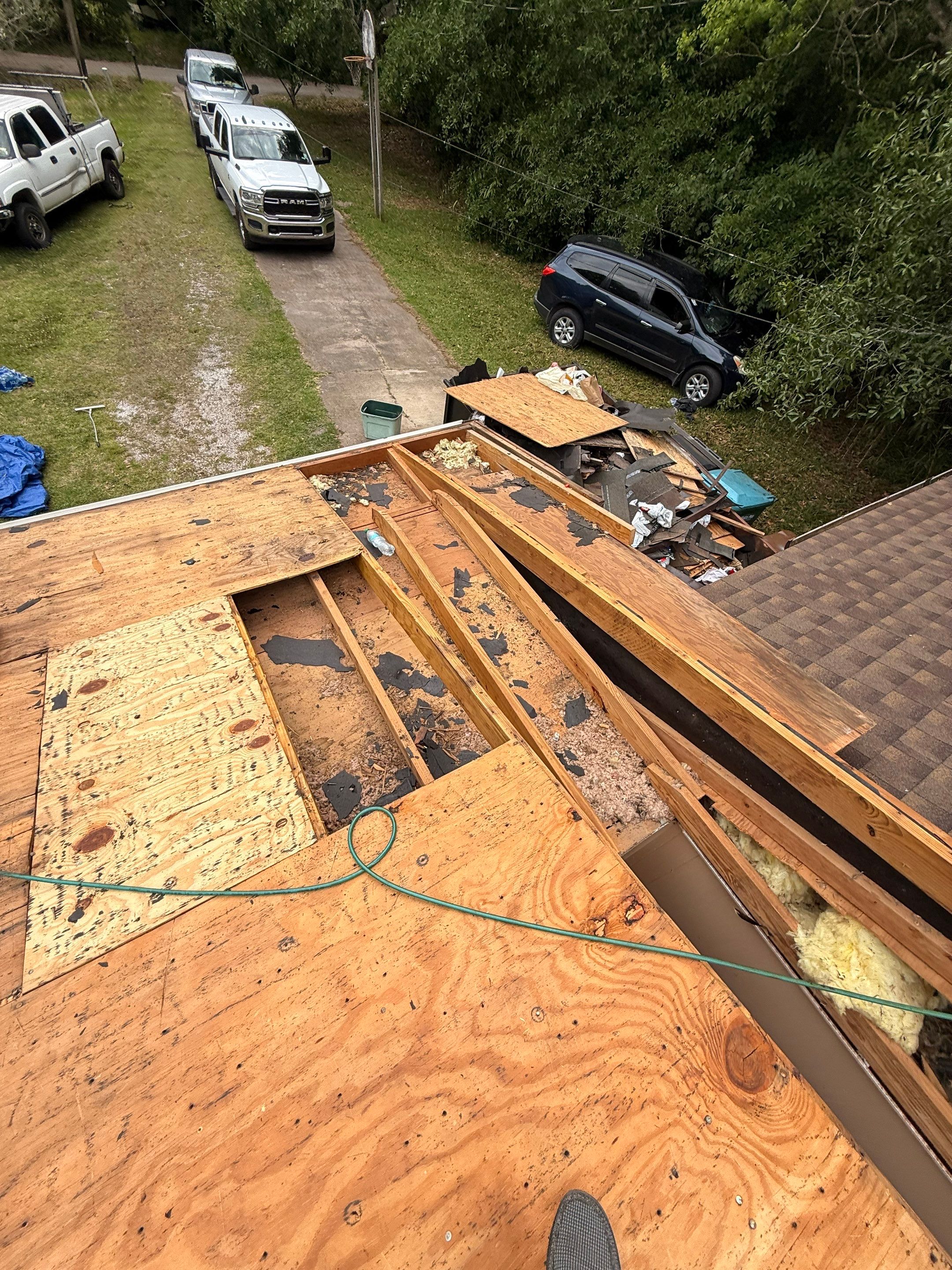 Full Residential Roof Replacement and Structural Repair in Long Beach using GAF HDZ BARKWOOD by Frontline Roofing