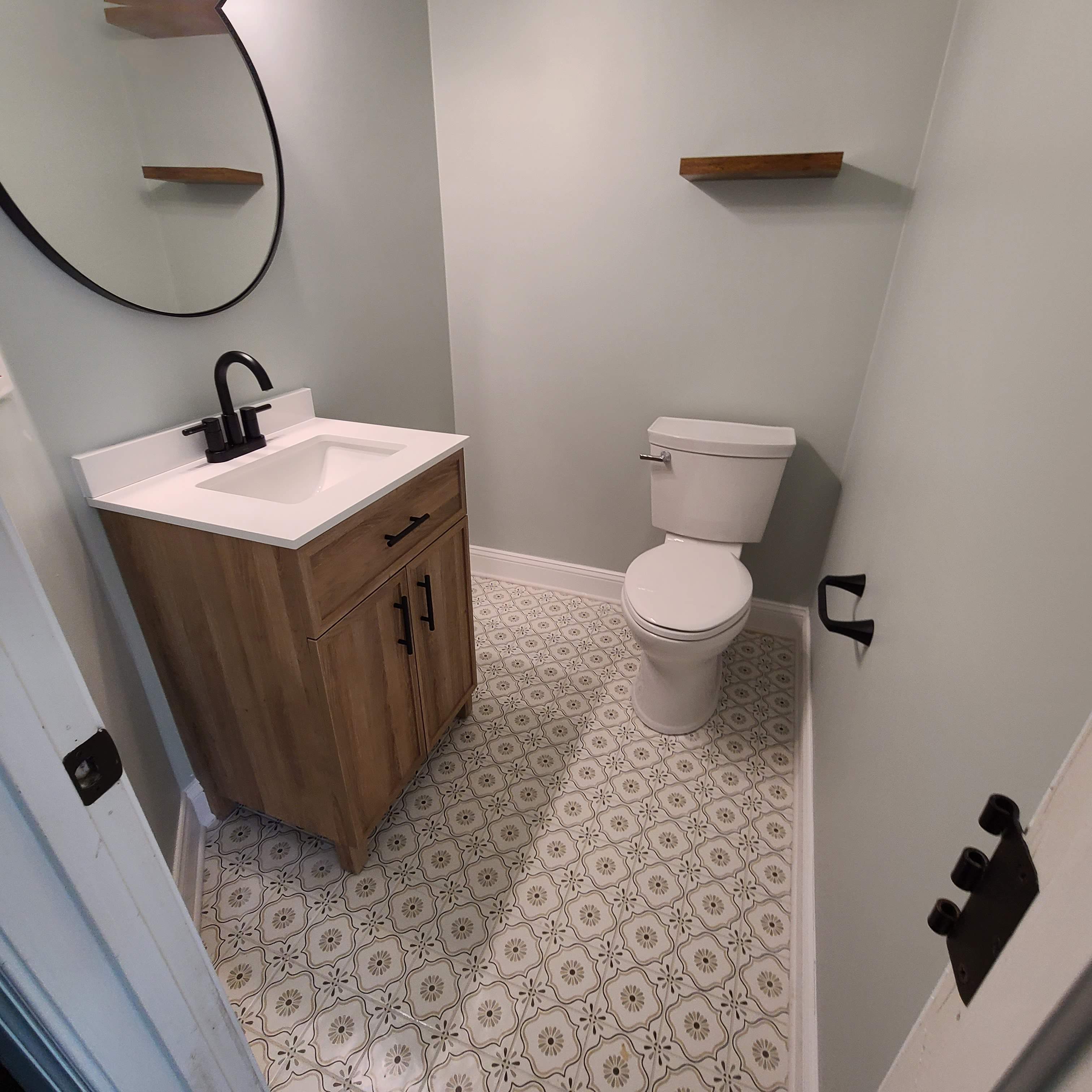 Stunning Powder Bath Makeover by A Step Above Handy LLC 
