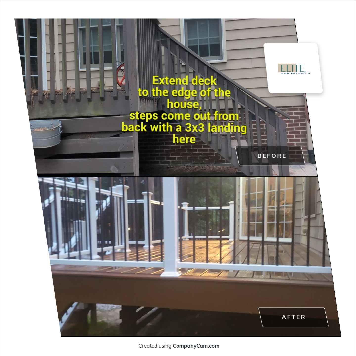 Fuquay-Varina Outdoor Upgrade – Composite Deck & Paved Landing by Elite Remodeling and Design LLC