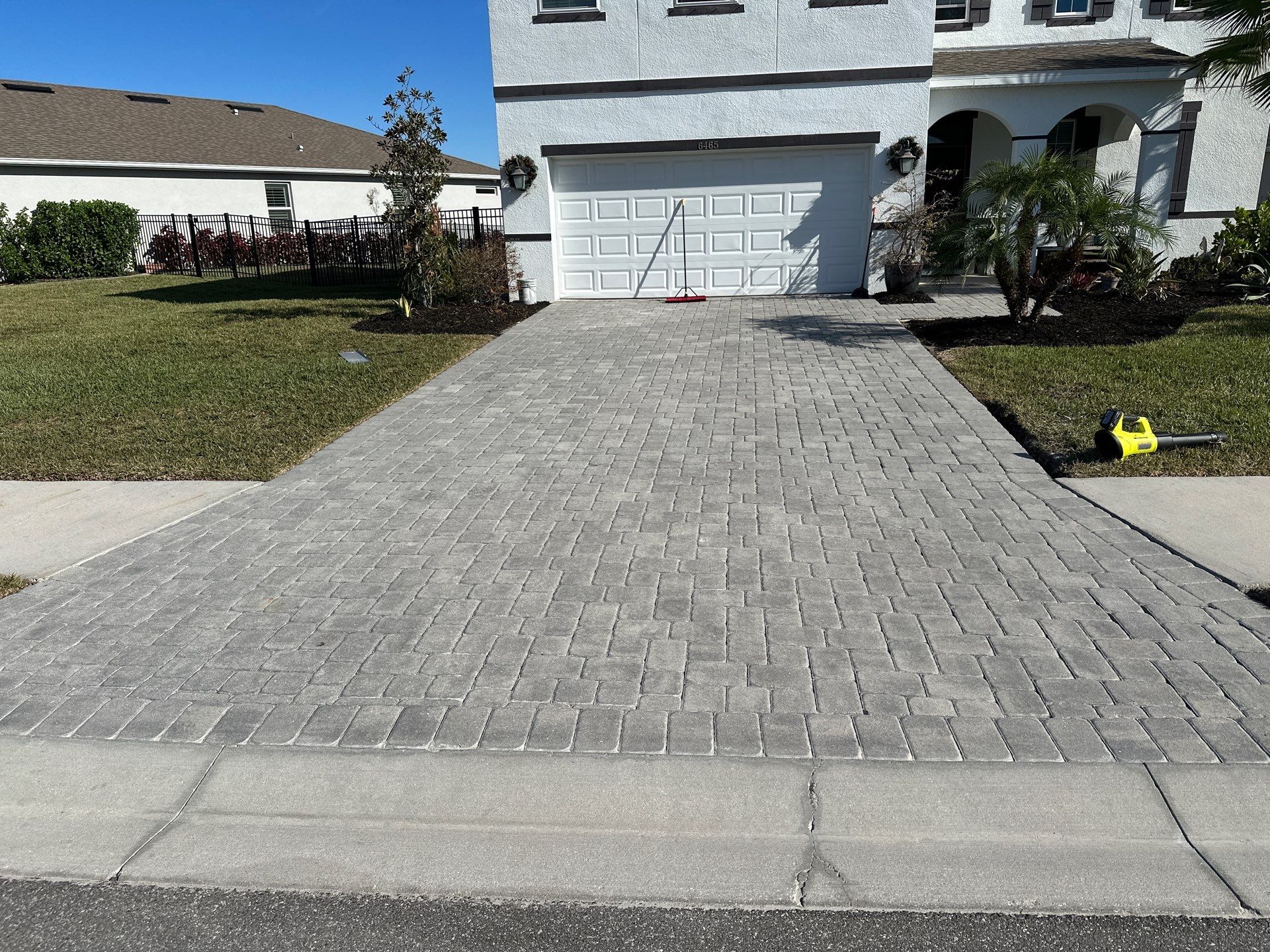 2-Story House Wash & Paver Driveway Cleaning in Trevesta Community, Palmetto, FL | Sunshine AquaWash by Sunshine AquaWash