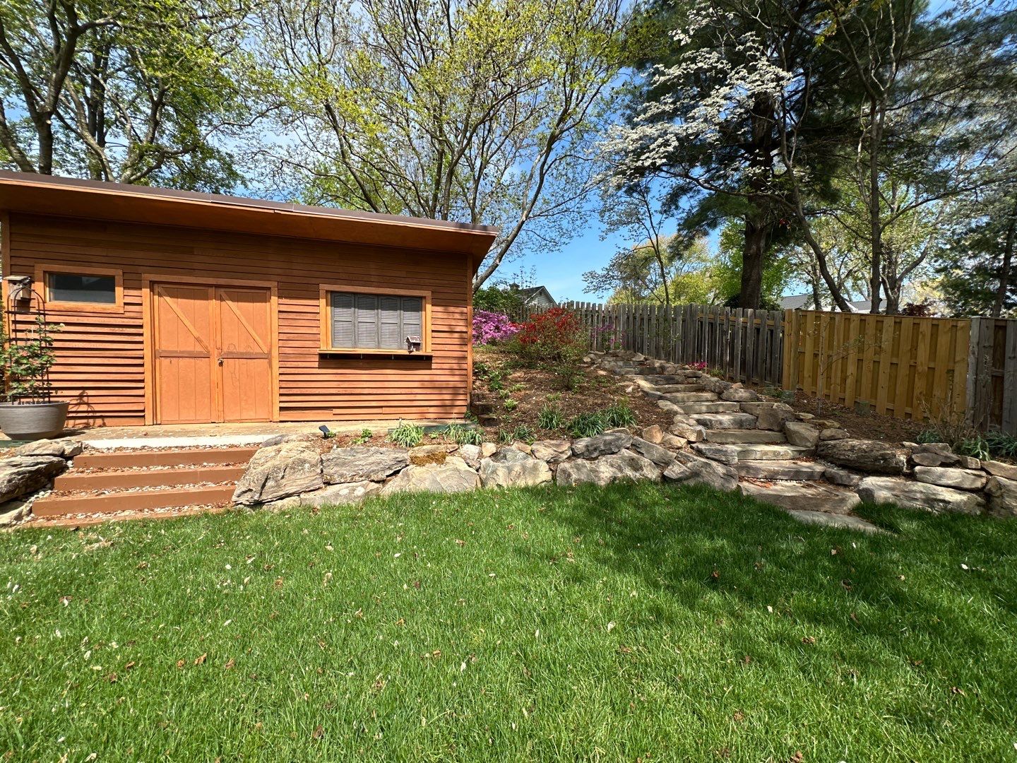 Natural Stone Retaining Wall and Steps in Olney, MD by The Smet Companies, LLC