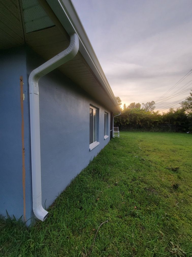 Finished Project Gutter Installation and Downspouts in Cape Coral FL by Gutter Professors