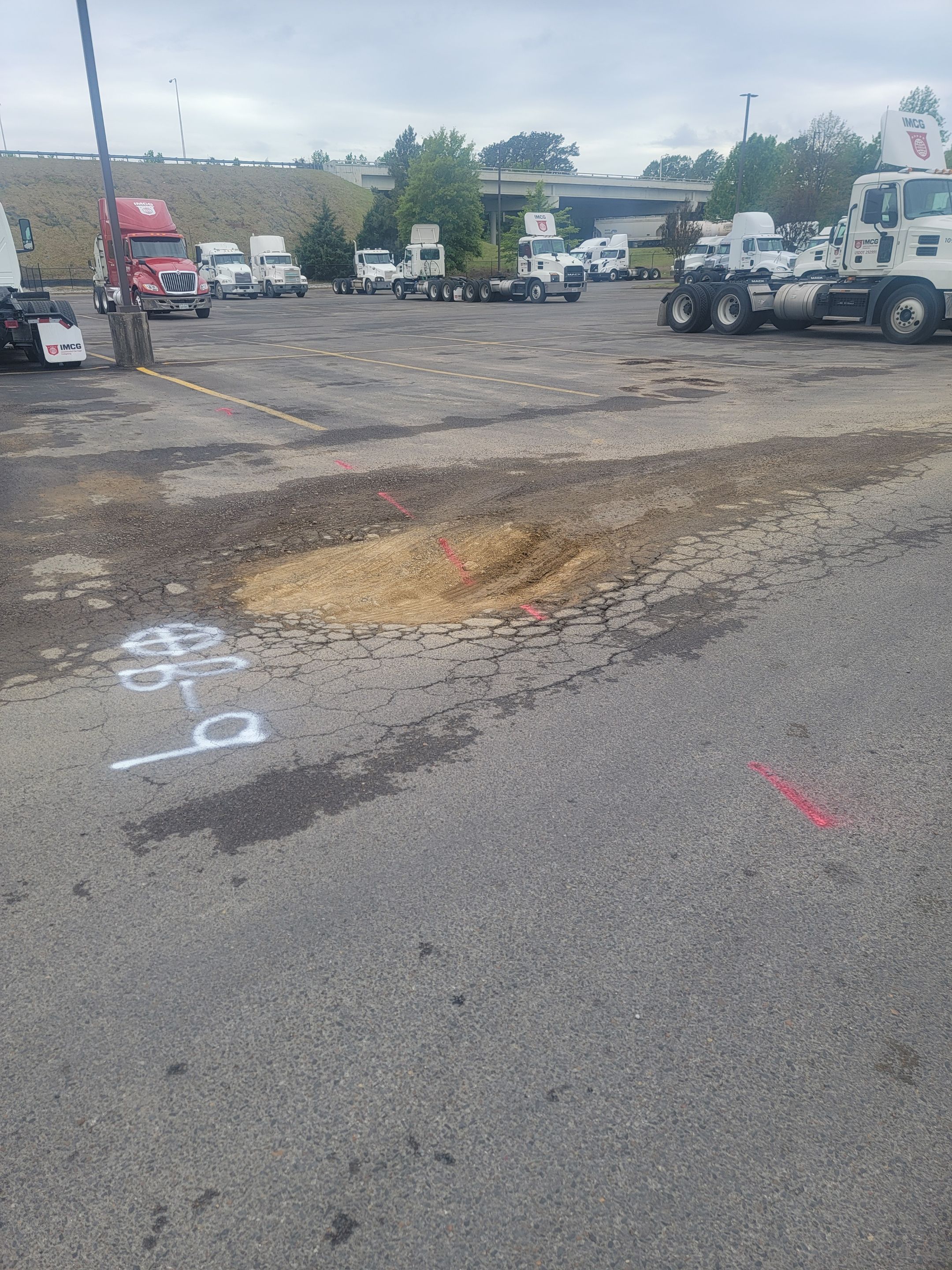 Locating voids and areas of concern for parking lot repairs by Alsip Locating Service, LLC