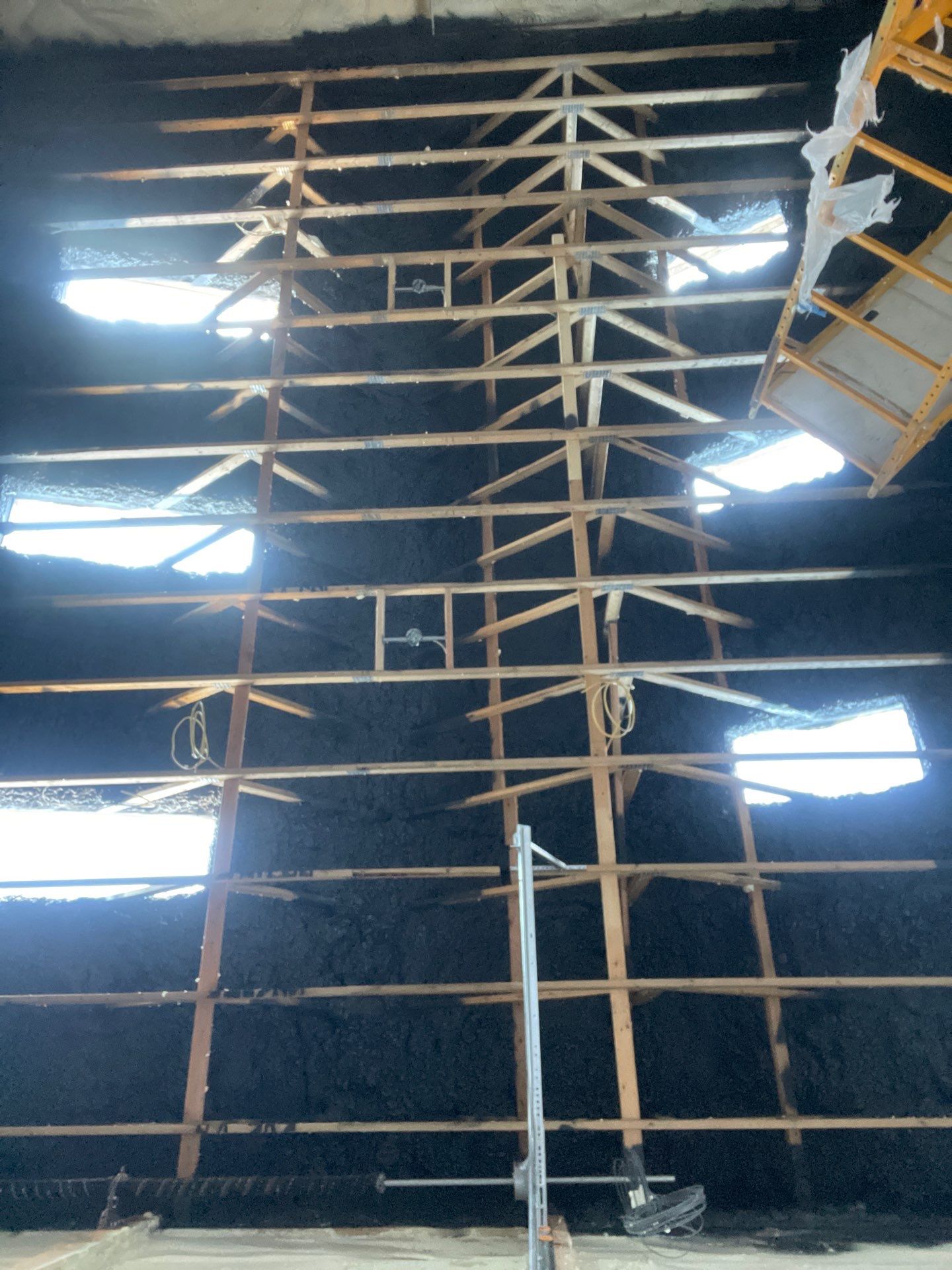 Open Cell Spray Foam to a Pole Barn by NYS Foam & Energy