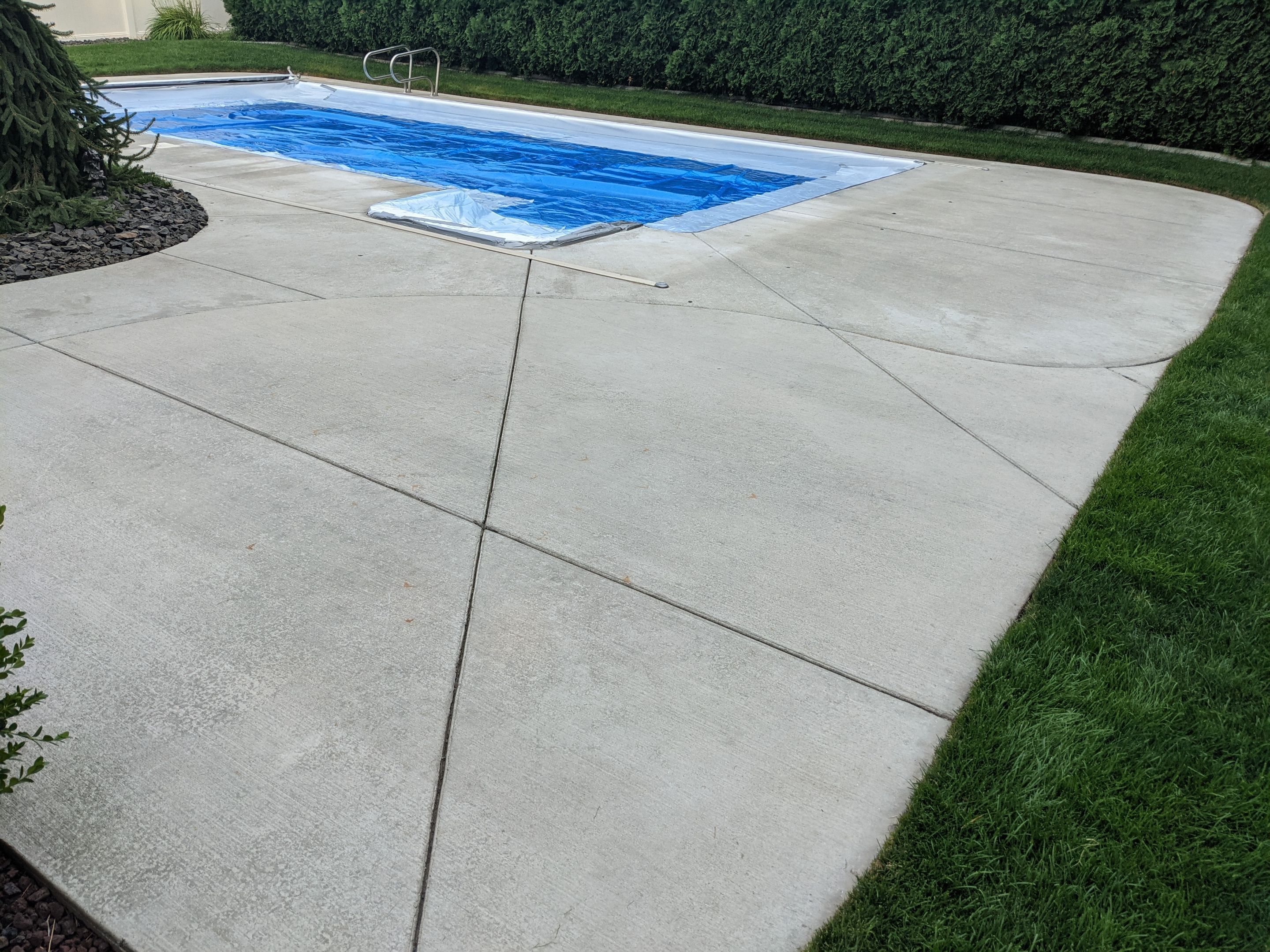Pool Deck Transformation using Slate Stone by Croc Coatings, LLC