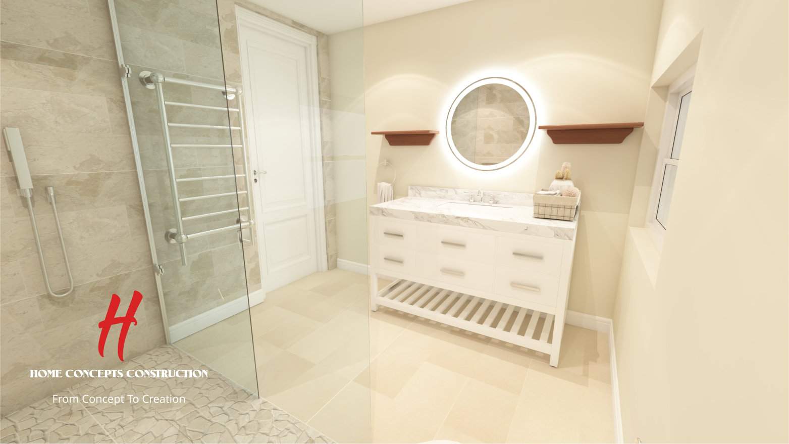 Bathroom Remodel using Tile by Home Concepts Construction