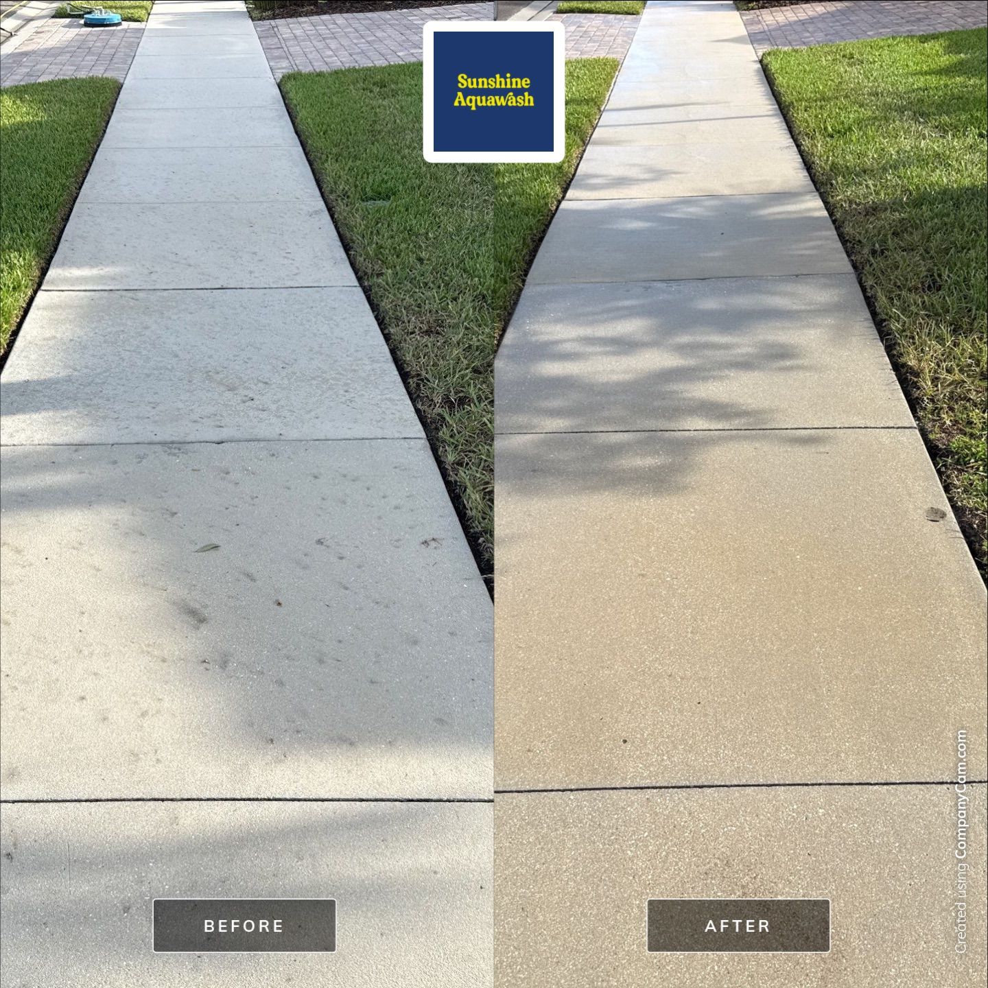Paver Driveway & Sidewalk Cleaning – Del Webb Community, Lakewood Ranch, FL by Sunshine AquaWash