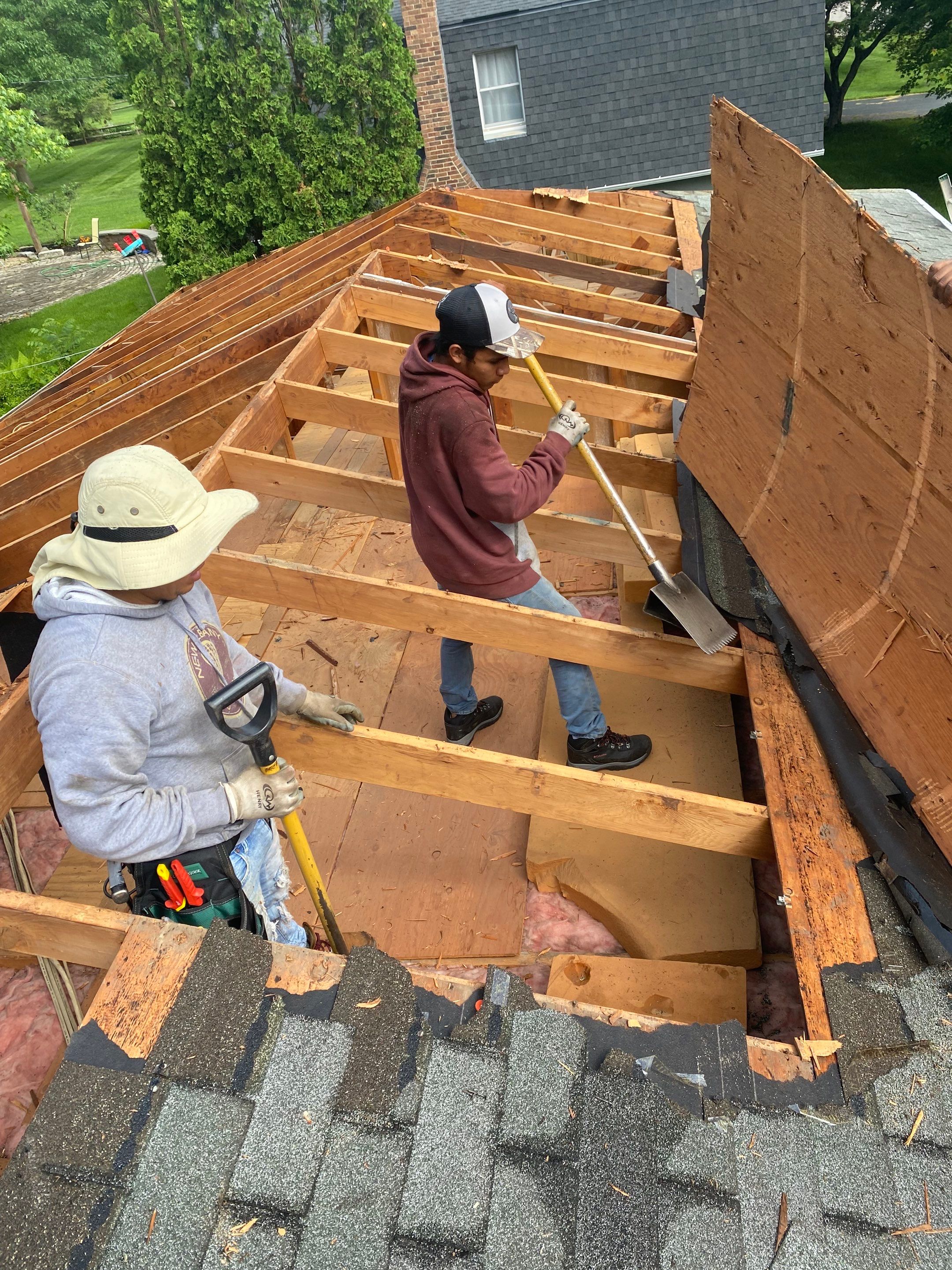 New Roof Installation using new OSB sheathing Certainteed Landmark Shingles by Best Exteriors Inc