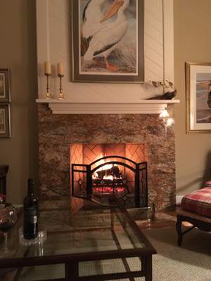 Oceanfront Wood Prefab Fireplace 