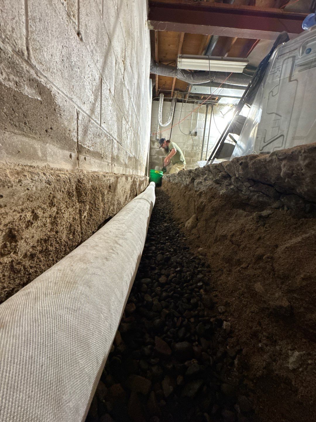 Interior Drain Tile Installation near Columbia Heights, MN by Waterproofing Northeast