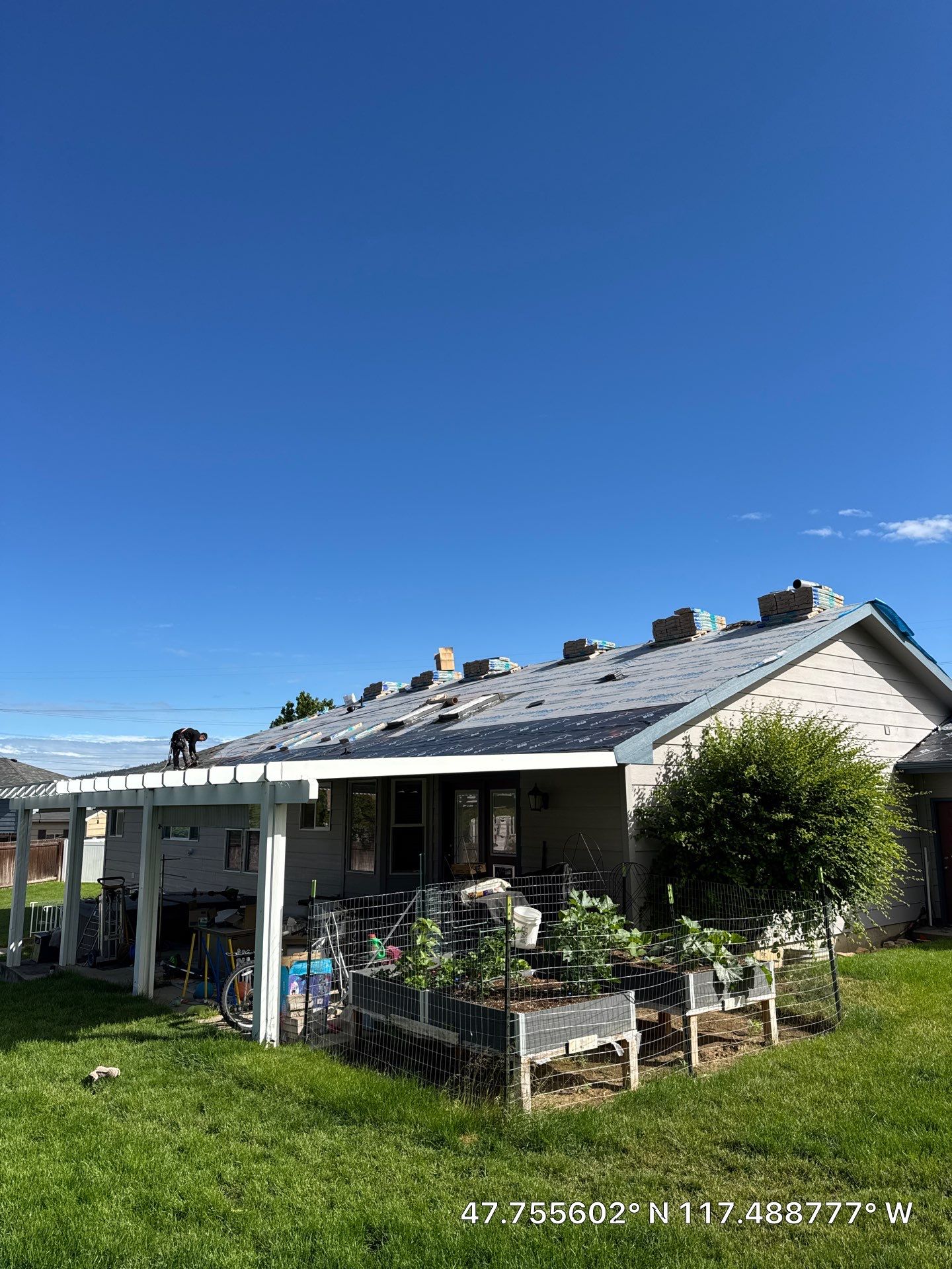 Spokane Residential Roof Replacement With Solar Panel and Skylight Integration N Portsmouth Ct Spokane, WA 99208  The Denali System - Certainteed Landmark® Shingle - Granite Gray by Alpine Roofing