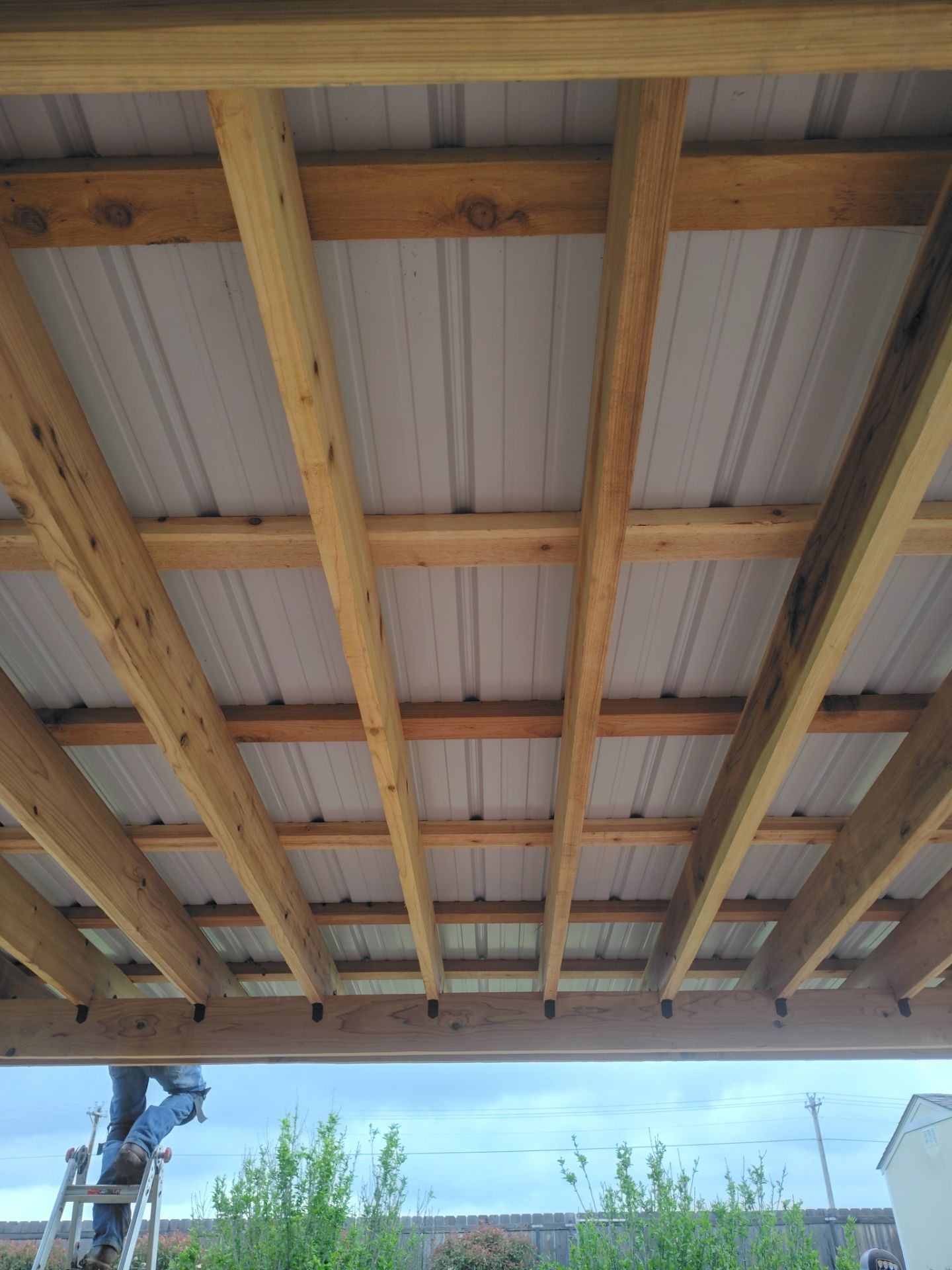 Stamped Concrete & Custom Pergola Build by Clays Services Inc