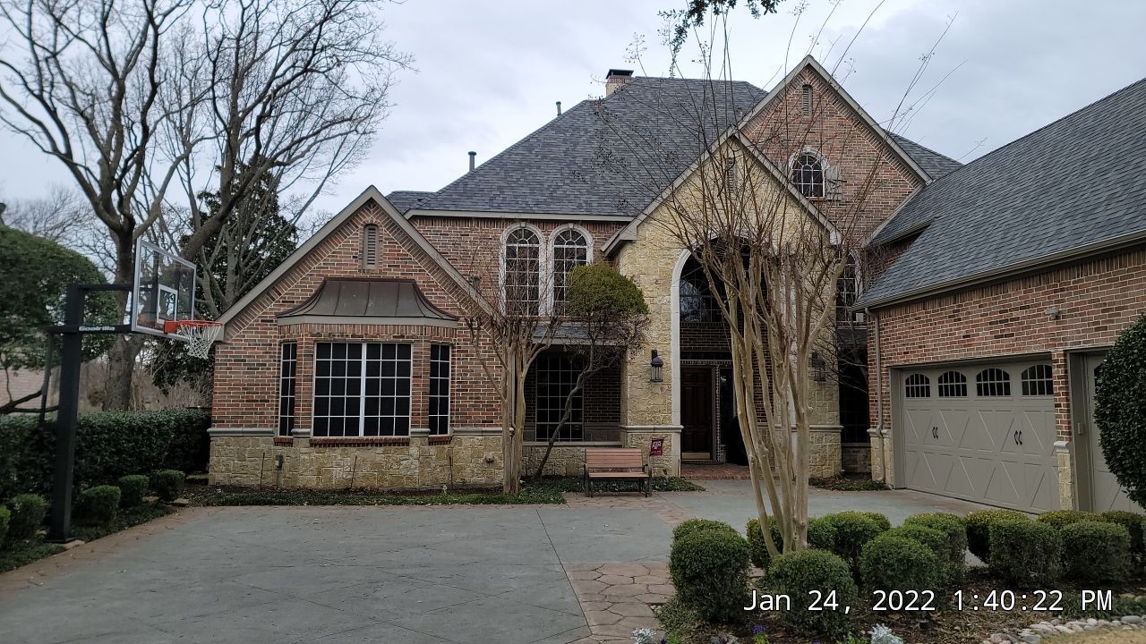 Insurance Claim Roof and Gutters using Owens Corning - Duration- Estate Gray -New Gutters - Exterior paint by Tex-Line Roofing