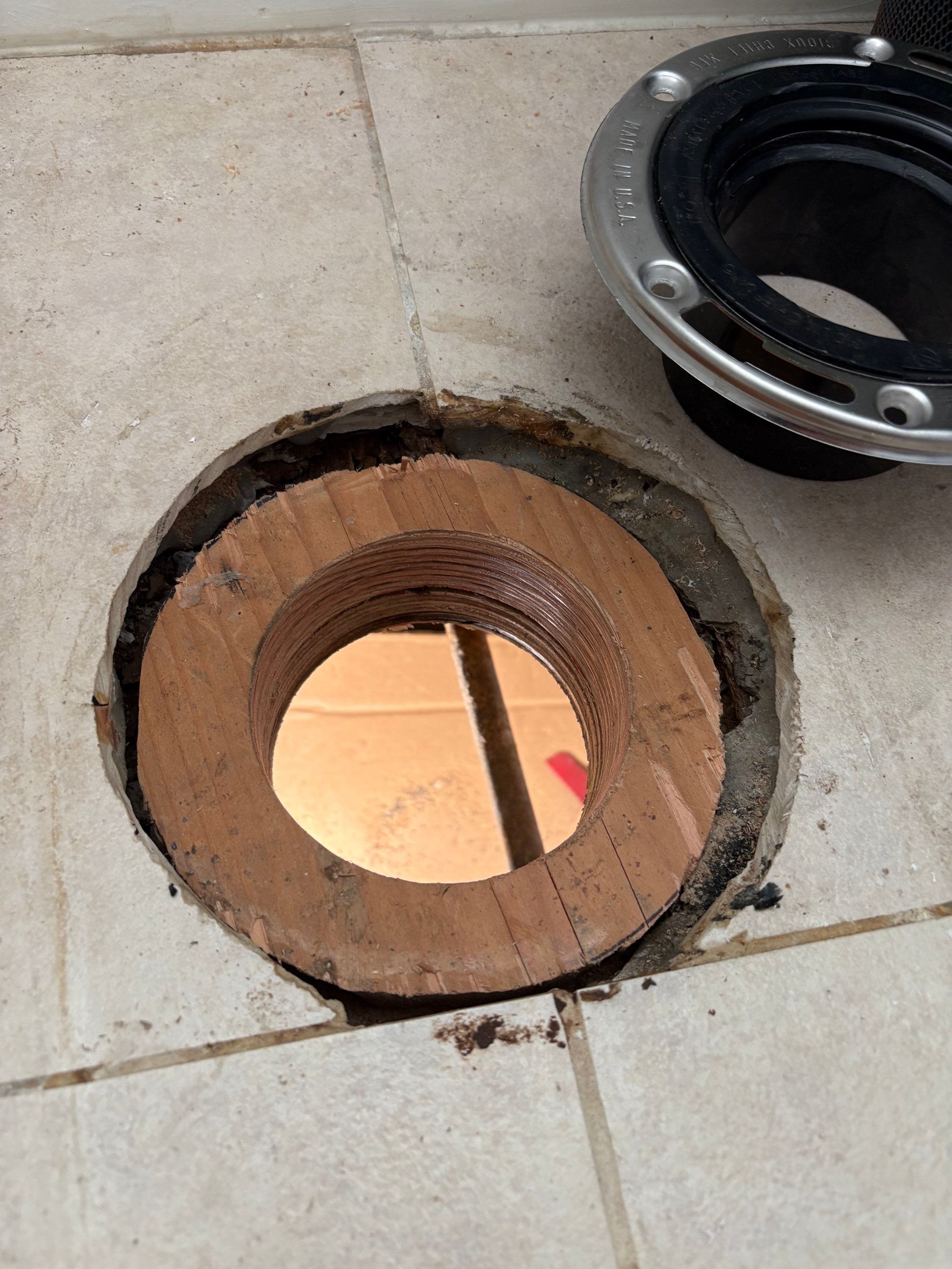 New Toilet Drain and Subfloor Repair by Professional Plumbing Inc