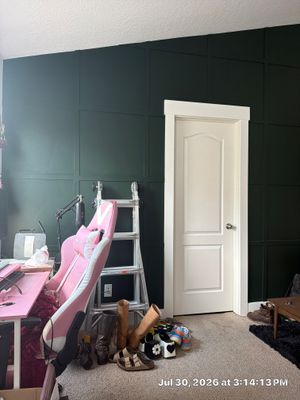 Custom Grid Trim Accent Wall and Interior Painting in South Salt Lake