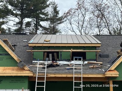 Auburn, NH New Construction Roof Installation With CertainTeed Asphalt & Standing Seam Metal Accents