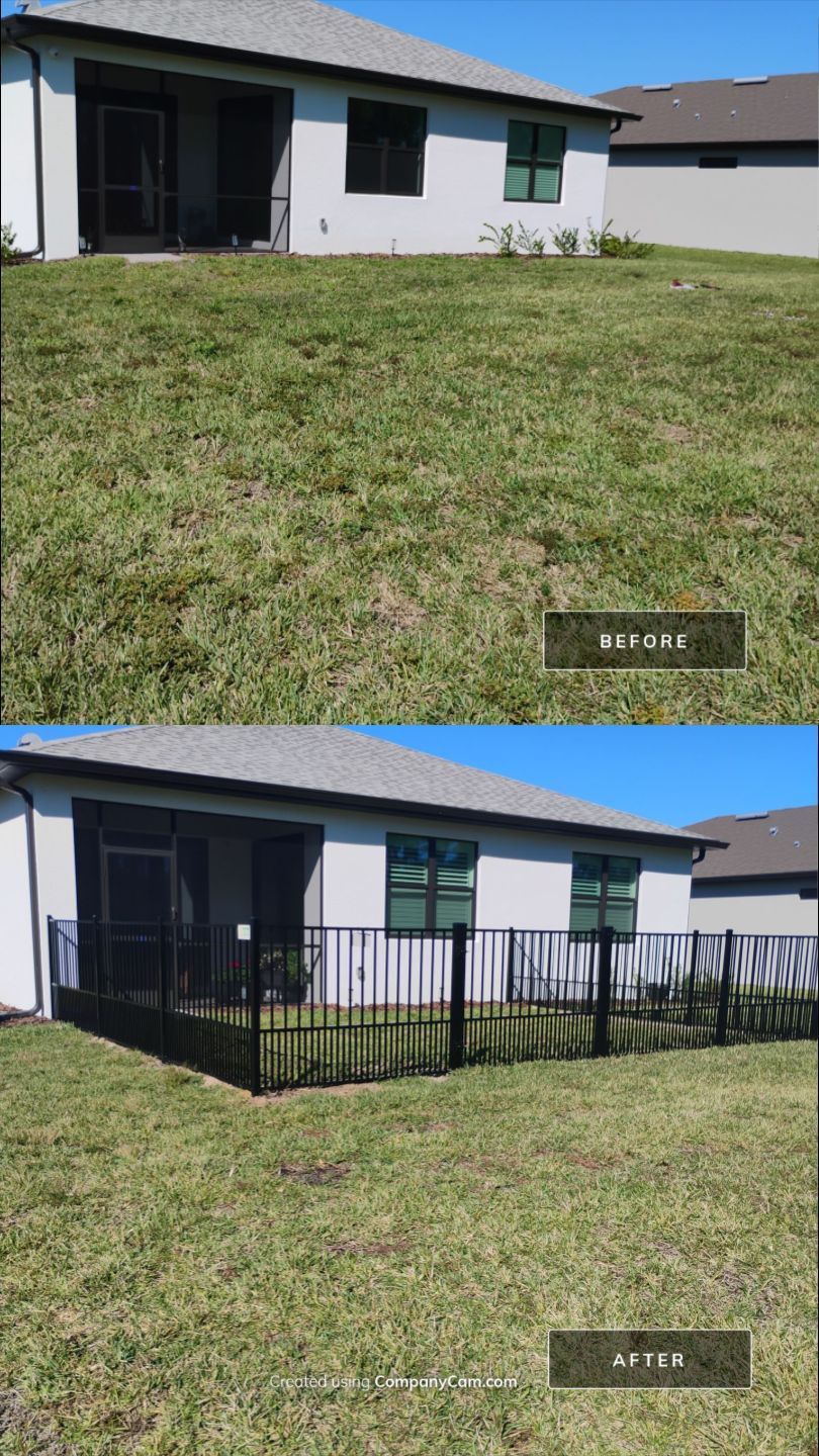 Puppy picket aluminum fence in North Port by True Fence LLC