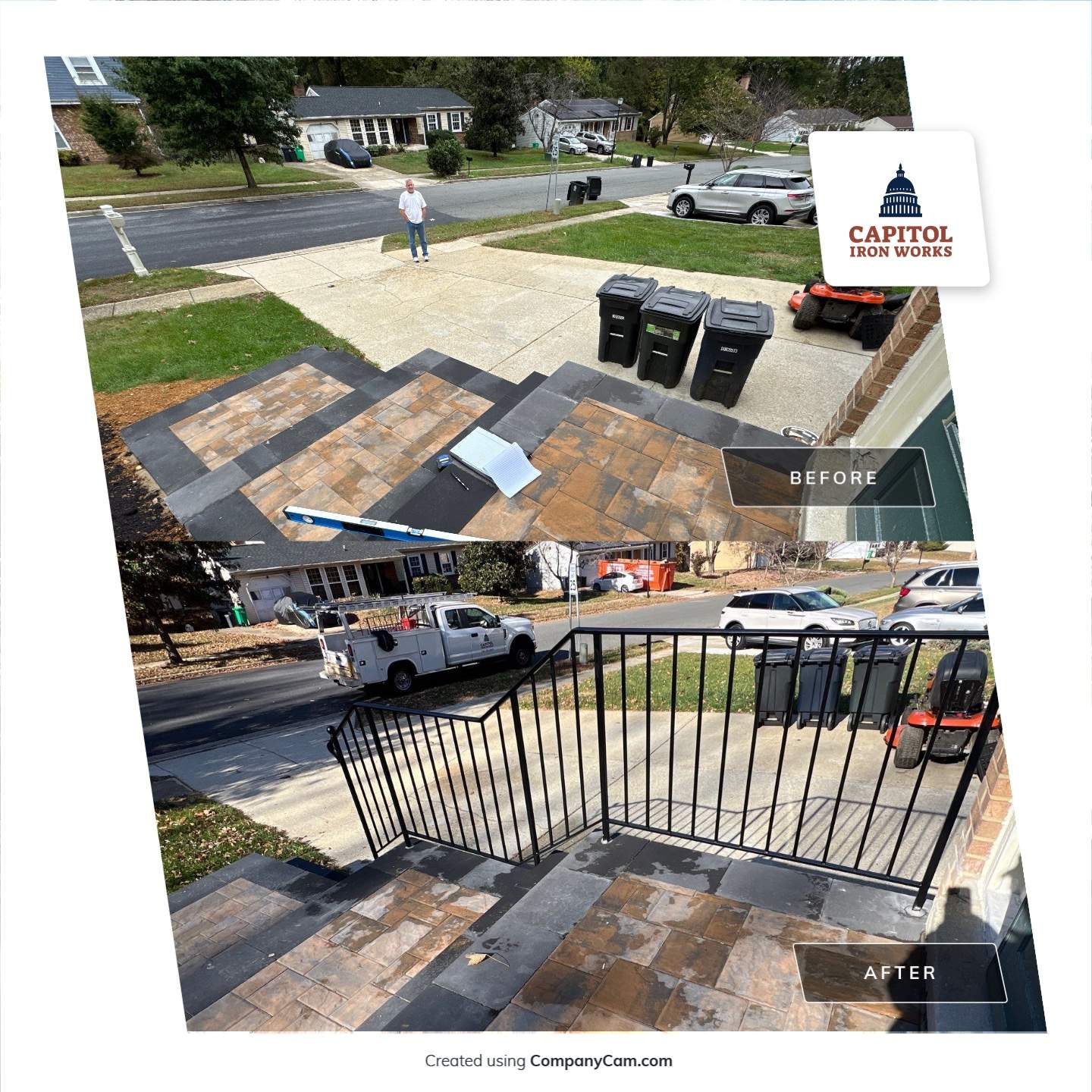 Single-Sided Safety Railing – Classic Exterior Iron Support by Capitol Iron Works