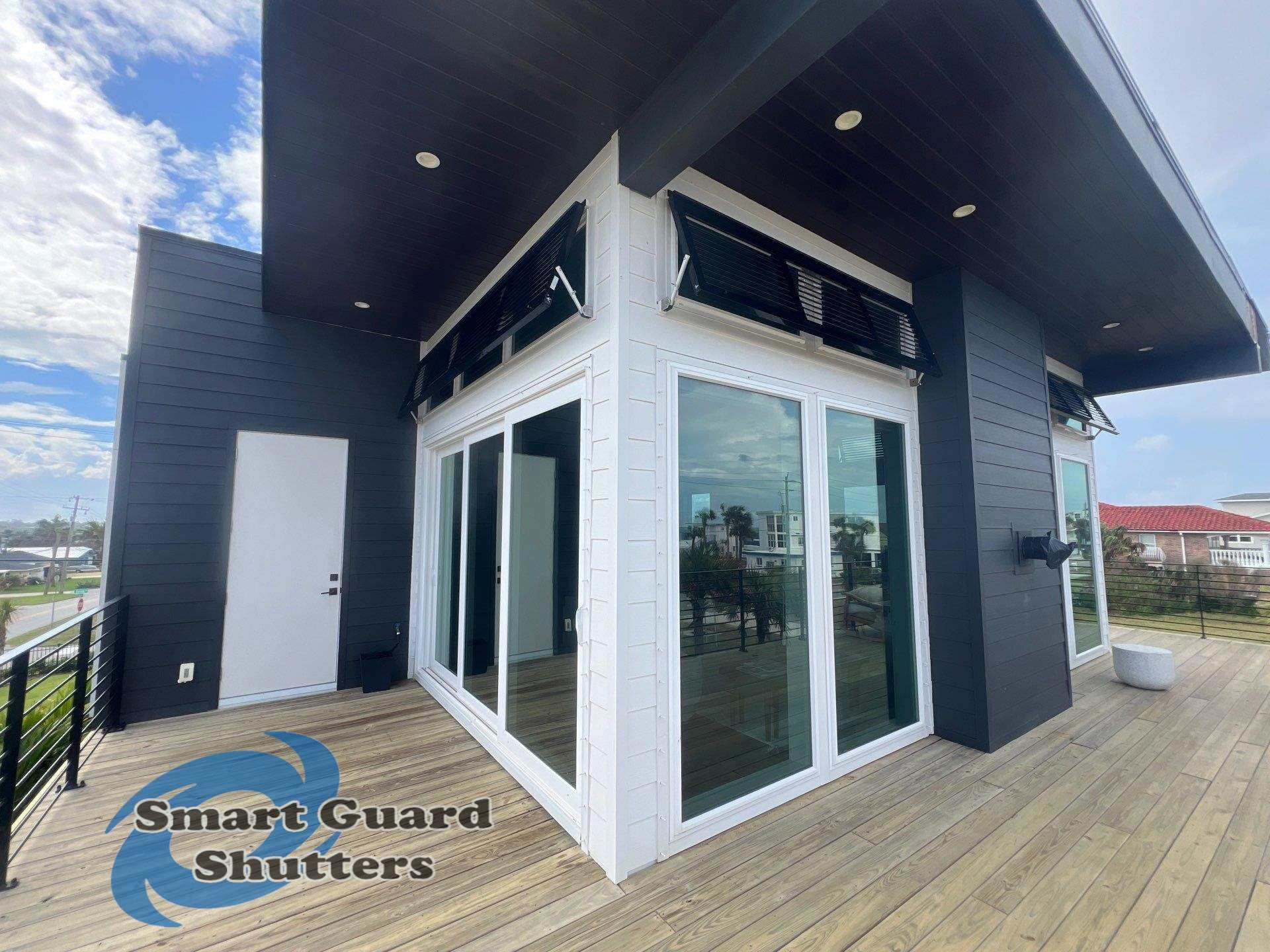  AstroGuard Hurricane Fabric & Impact Bahamas in Jet Black by Smart Guard Shutters