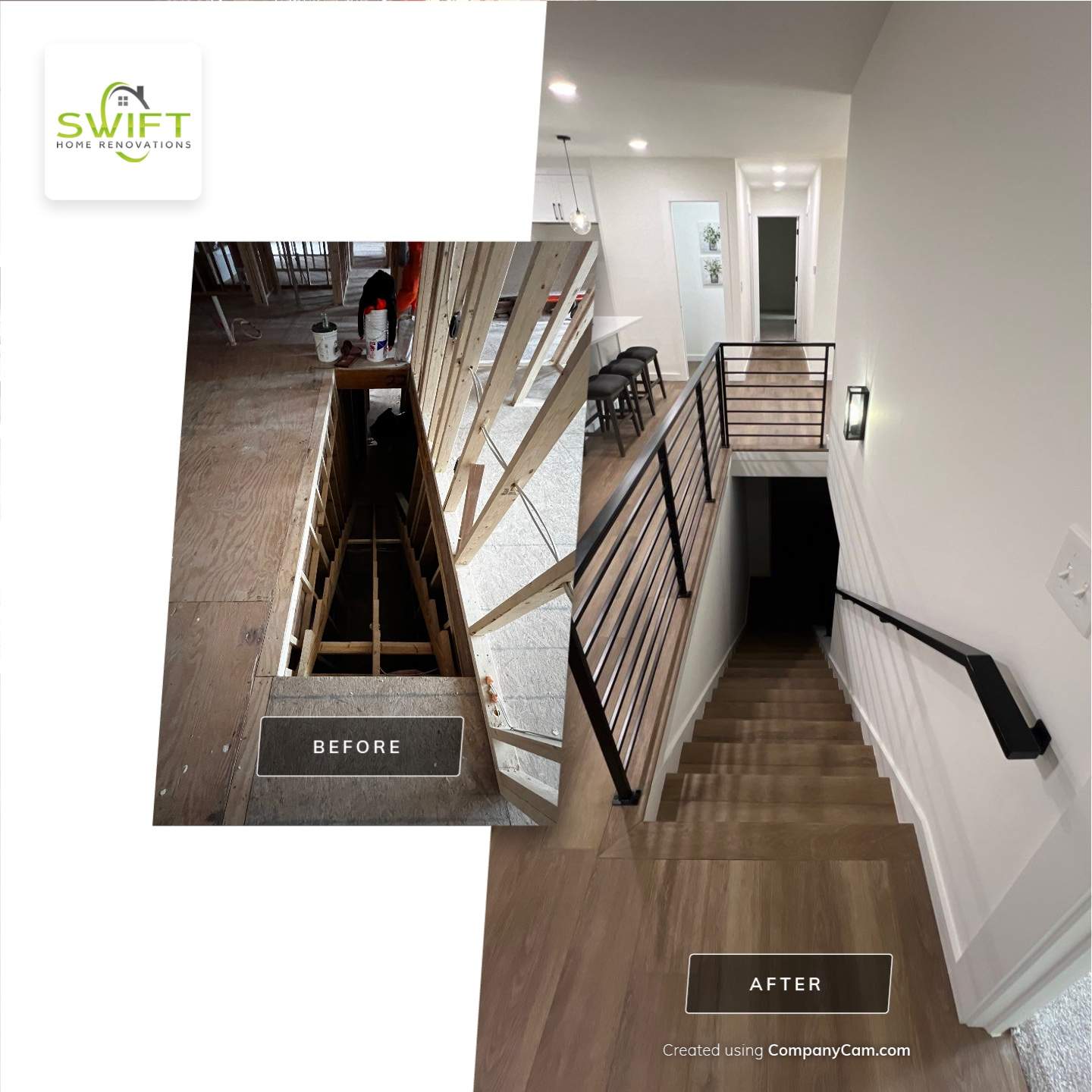 Full Interior and Exterior Home Renovation with Finished Basement in Marietta by Swift Home Renovations