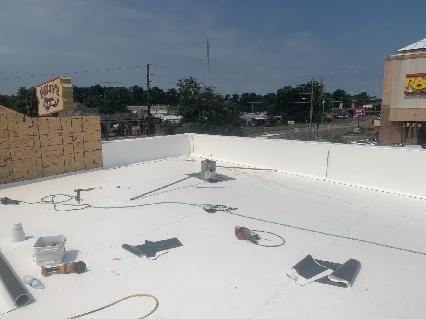 Commercial Roofing Installation using 50 mil PVC by Hostetler Roofing