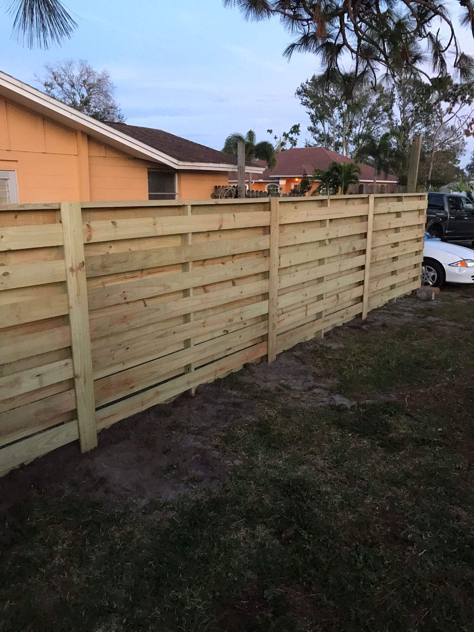 Horizontal Wood Privacy Fence Installation in Venice by True Fence LLC