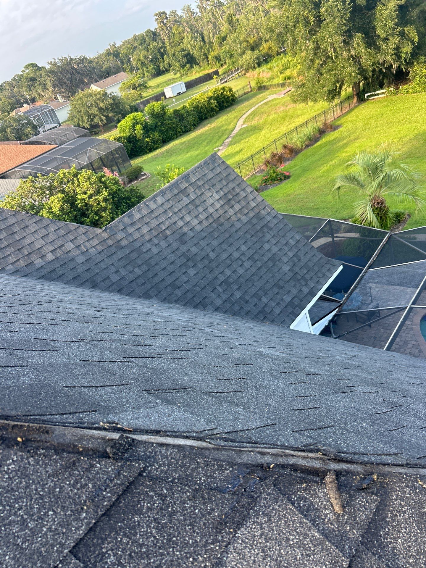 Residential Roofing Installation with Black Shadow Shingles in Clermont by Pinnacle Roofing Group