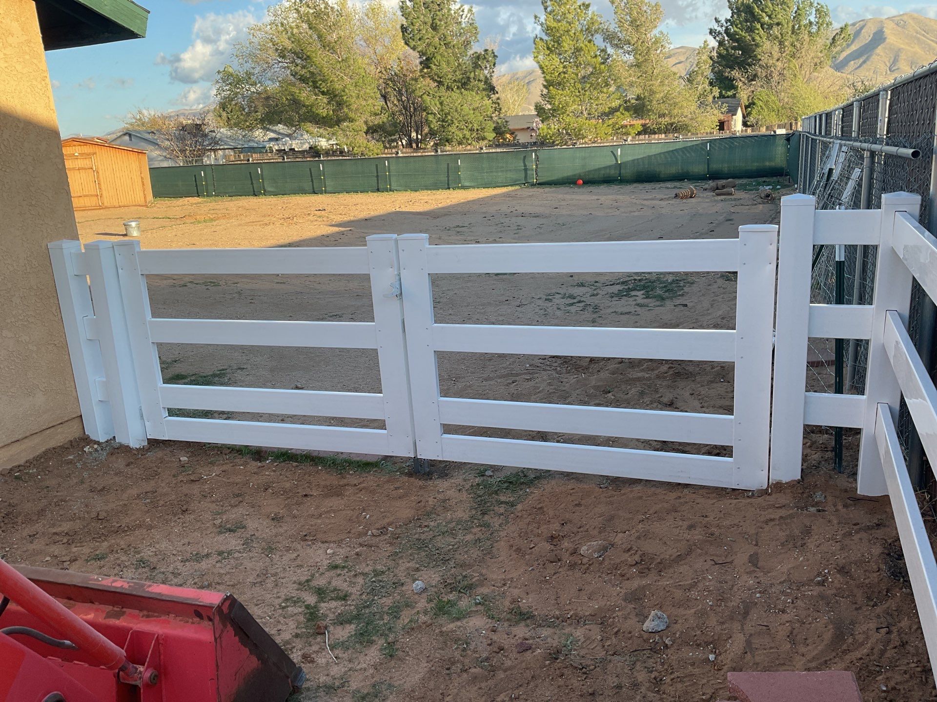 Fence Installation using Ranch Style Vinyl by Fence Guys Inc.