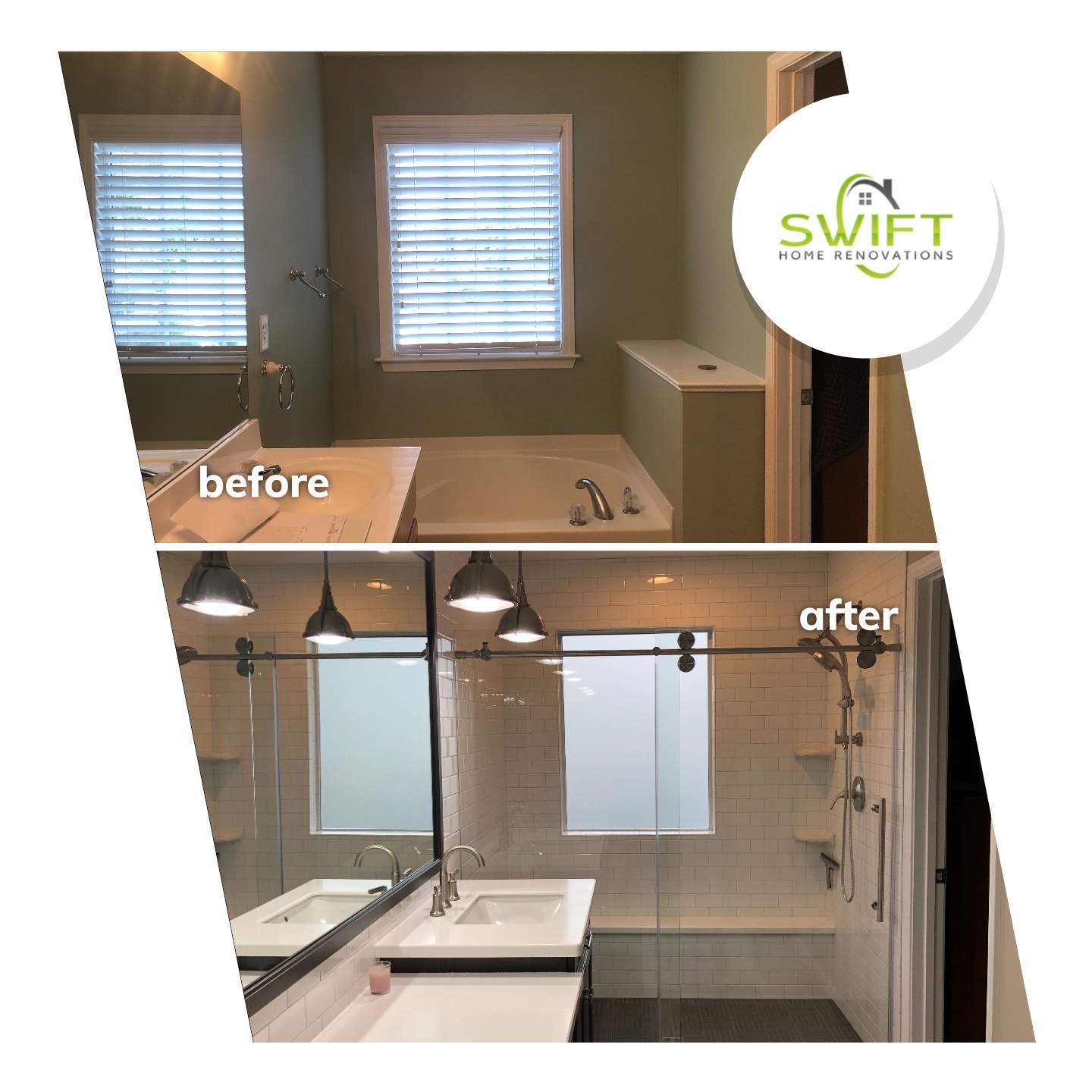 Modern Bathroom Remodel in Atlanta Featuring Custom Walk-In Shower by Swift Home Renovations