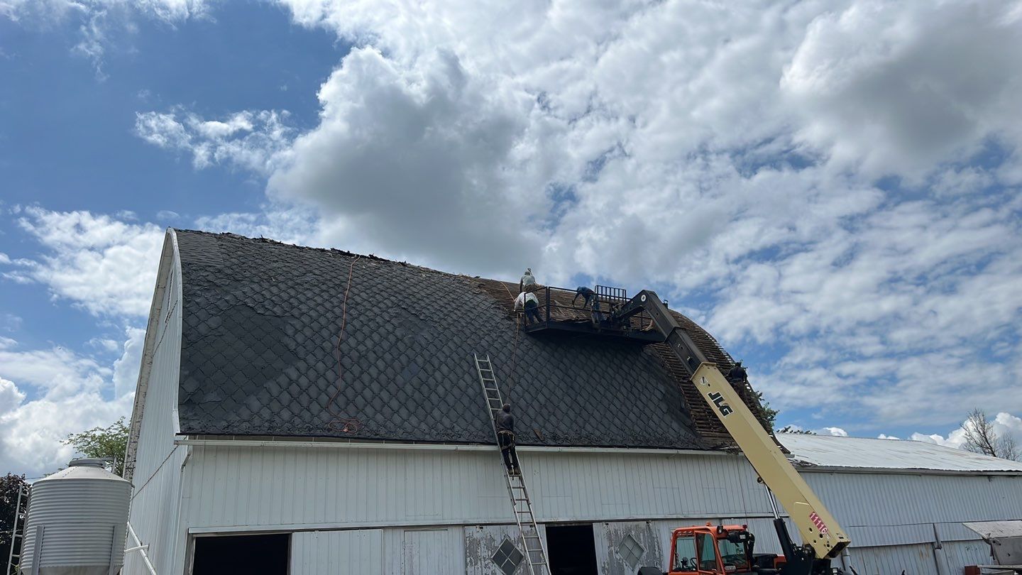 Barn Roofing Installation using GAF Timberline HDZ Charcoal by Nitro Roofing and Construction