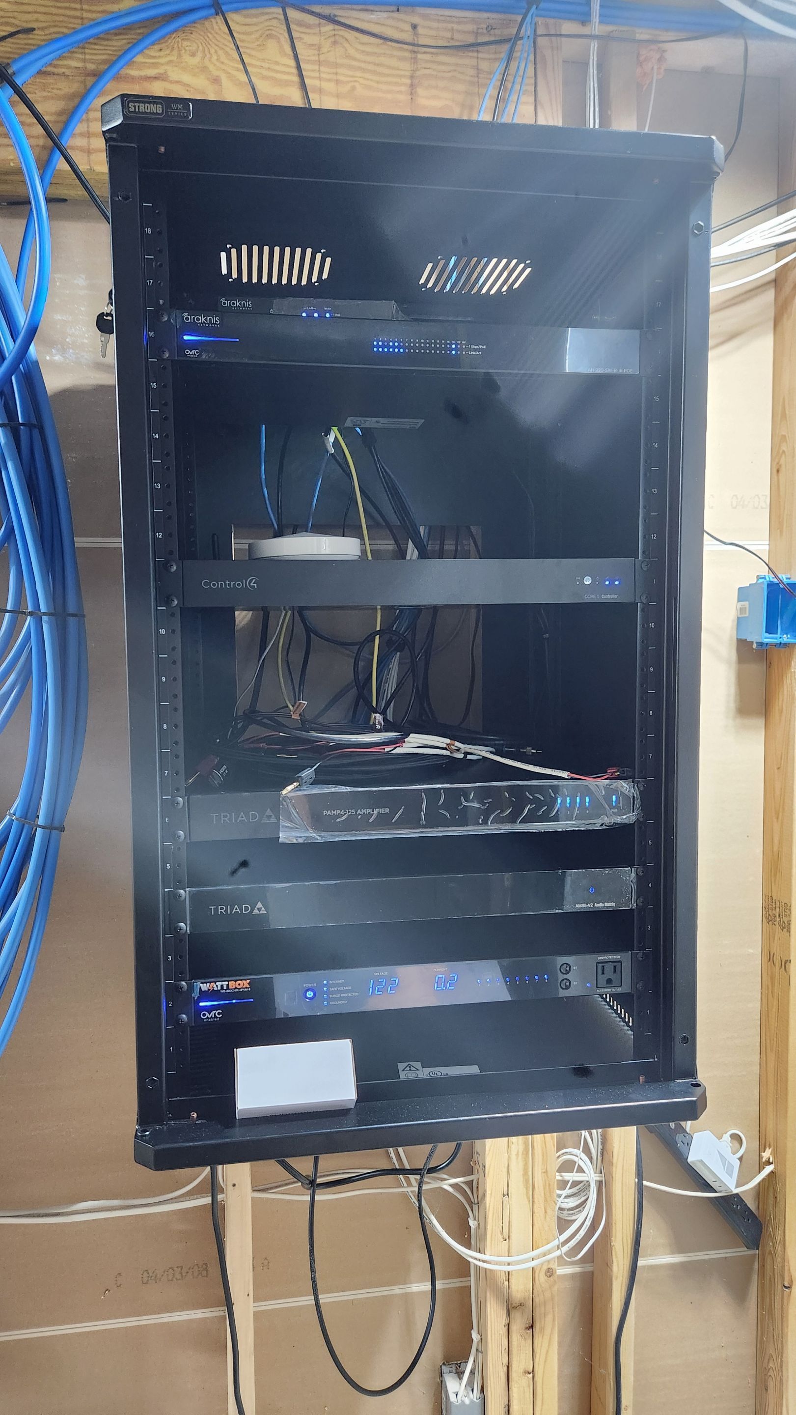 Residential Audio Visual and Network Rack Installation in Waynesville by Techkinect