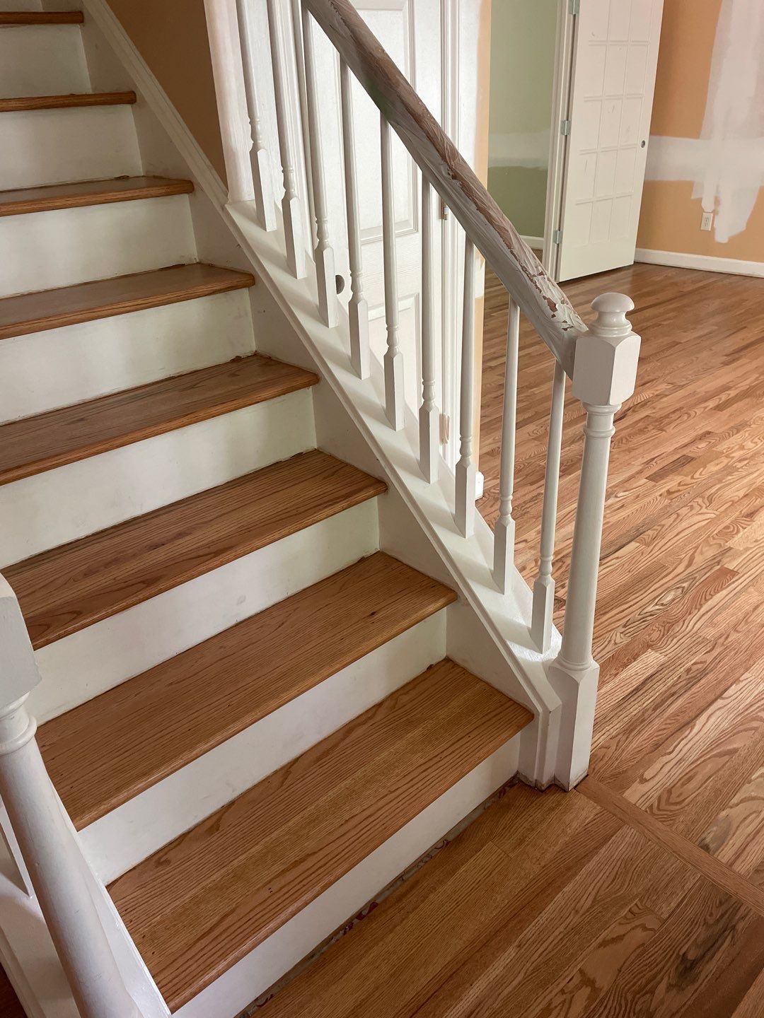 Red oak floor refinishing by Accent Custom Floors