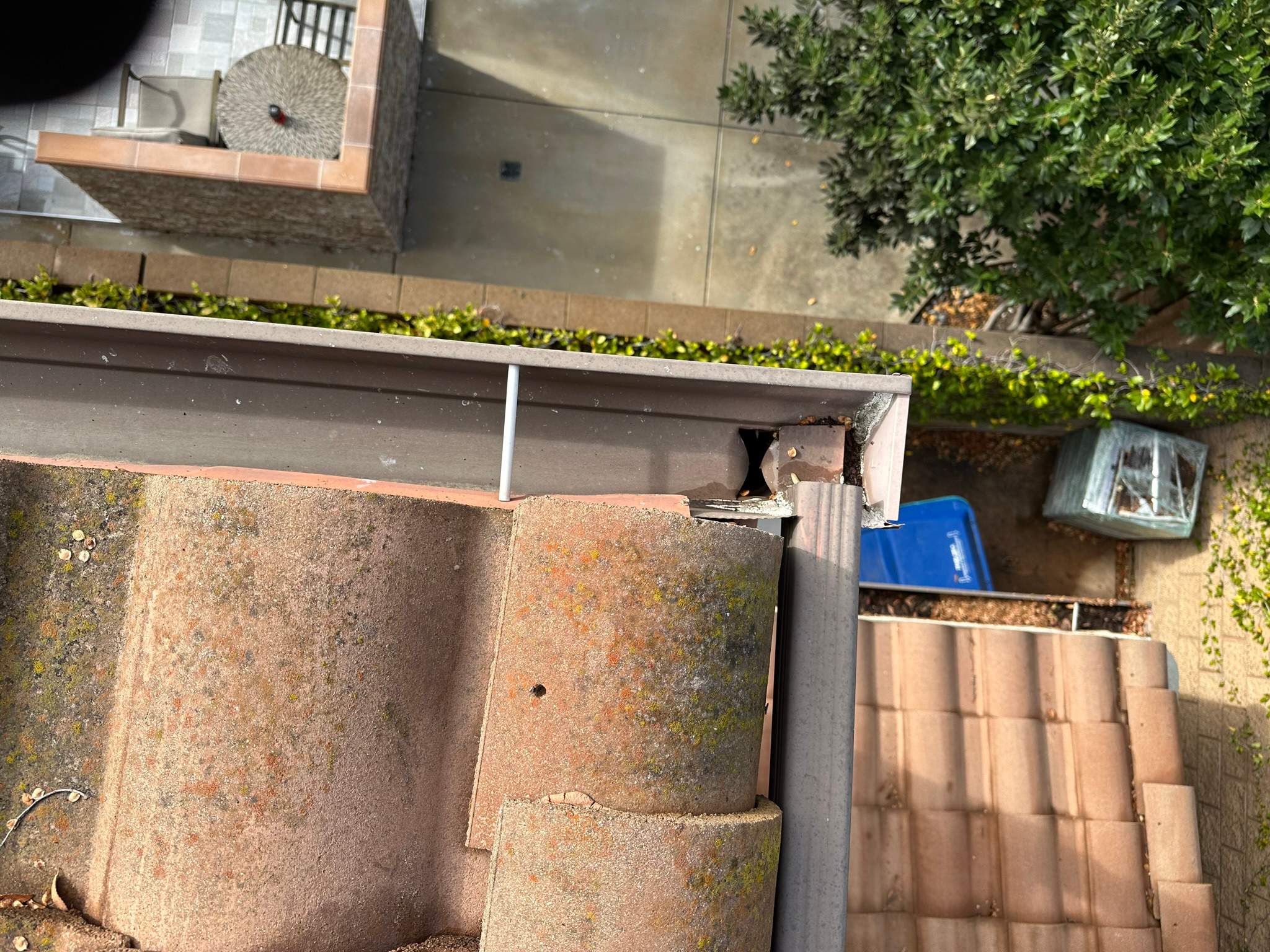 Clogged gutters at this Irvine home in Woodbury by Property Cleaning Experts, LLC