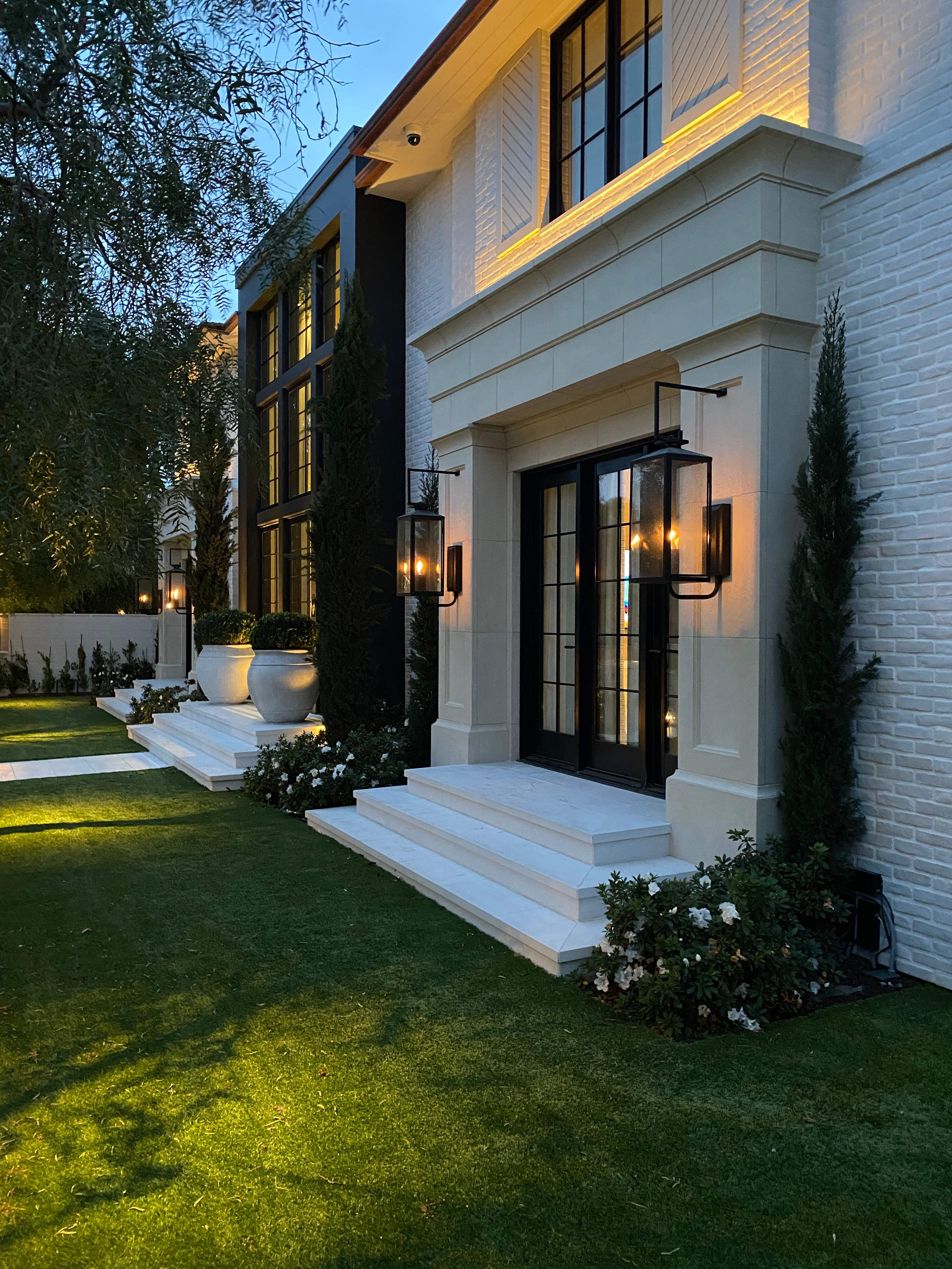 Architectural Outdoor Lighting and Custom Decorative Lantern Installation by Solara Custom Living