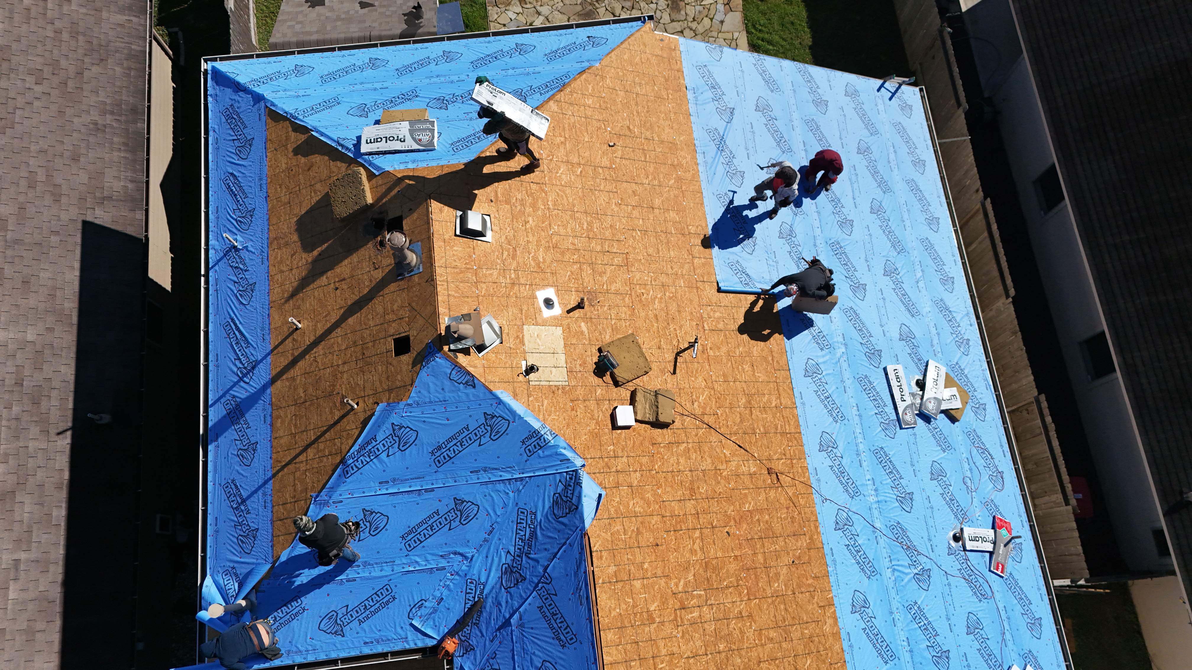Roof Replacement with Decking & Skylight Work — Magnolia, TX by PL Roofing & SB Roofing, LLC.