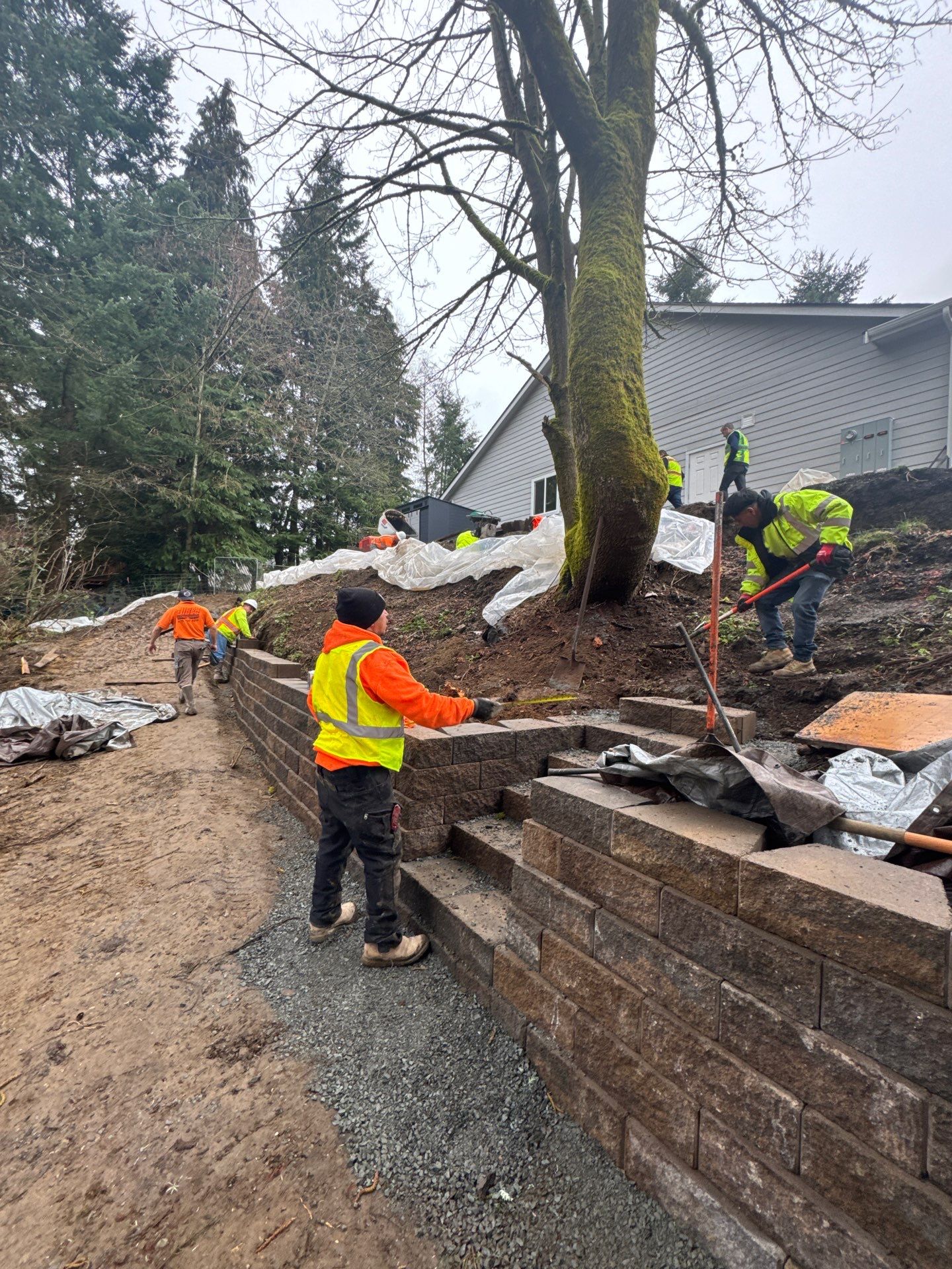 Retaining Wall and Backyard Renovation | Everett  by Jireh Asphalt & Concrete Inc 
