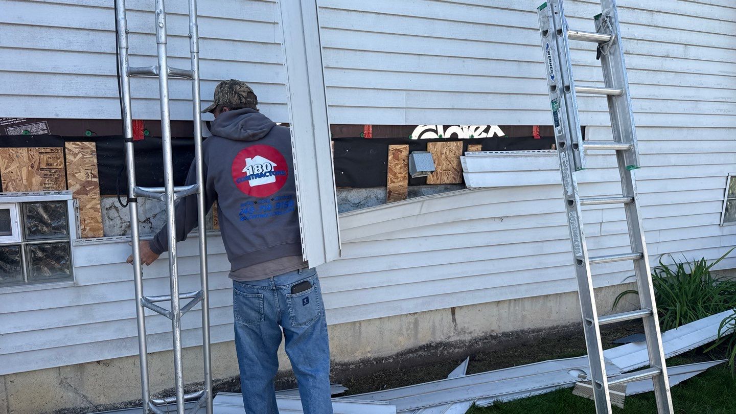 Siding Replacement using Alside Charter Oak D4.5" Cape Cod Grey by 180 Contractors