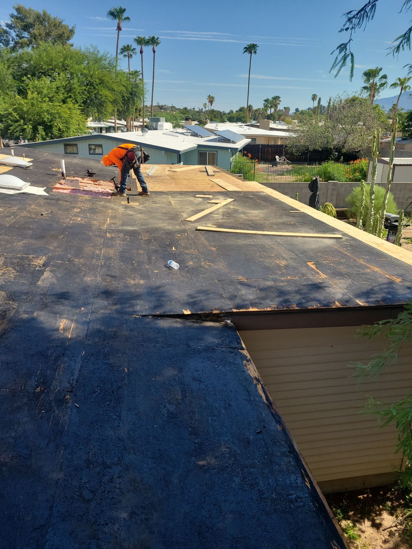 Residential Low Slope Roof Installation and Decking Repair 85741 by West Coast Roofing AZ