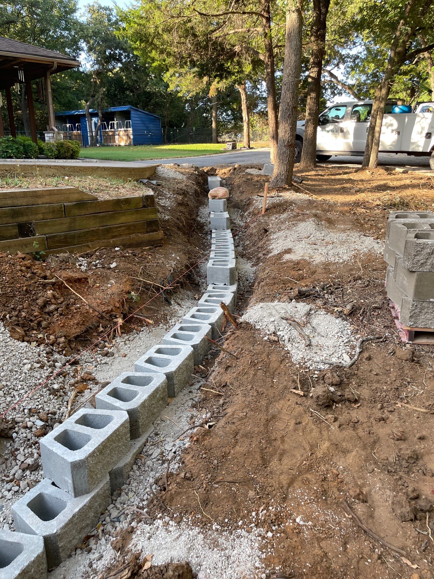 In Progress Retaining Wall Project by Peterson’s