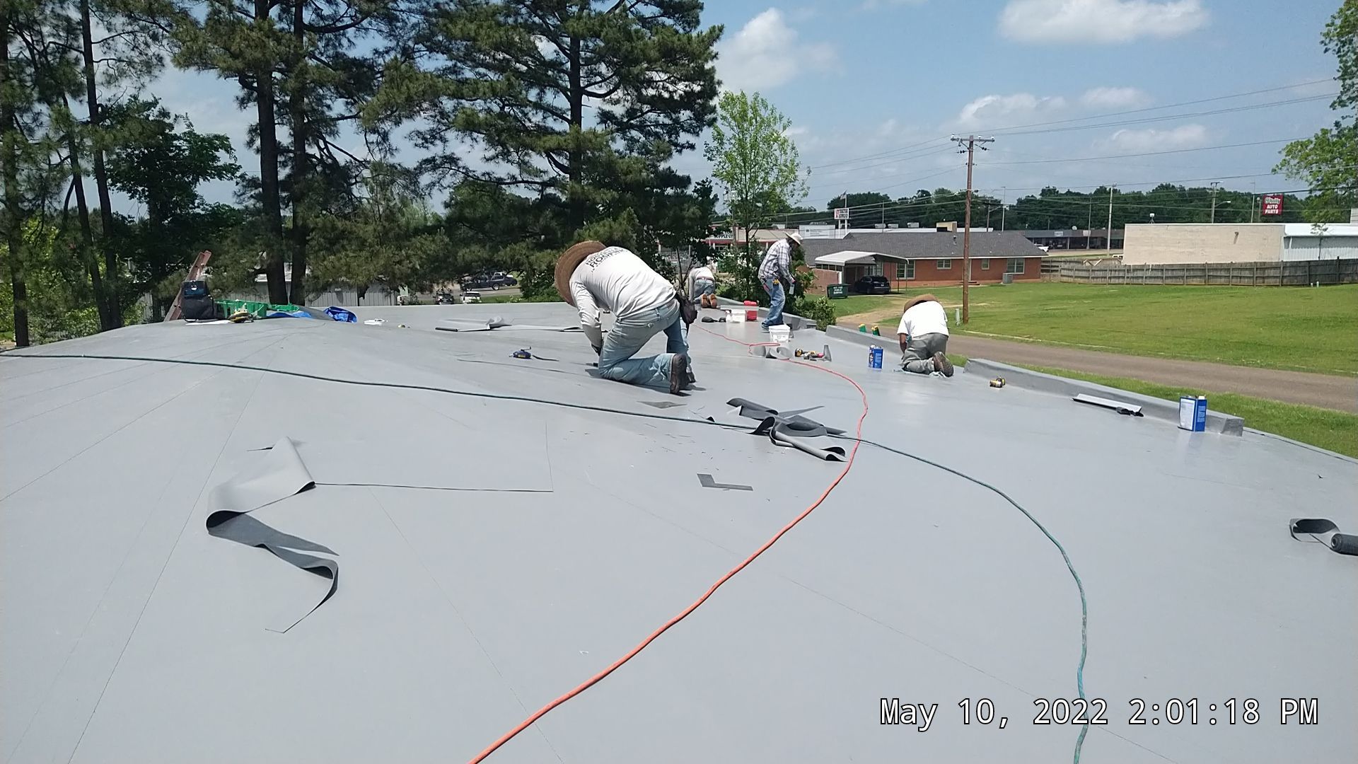 Commercial Roofing Installation using 50 mil PVC by Hostetler Roofing