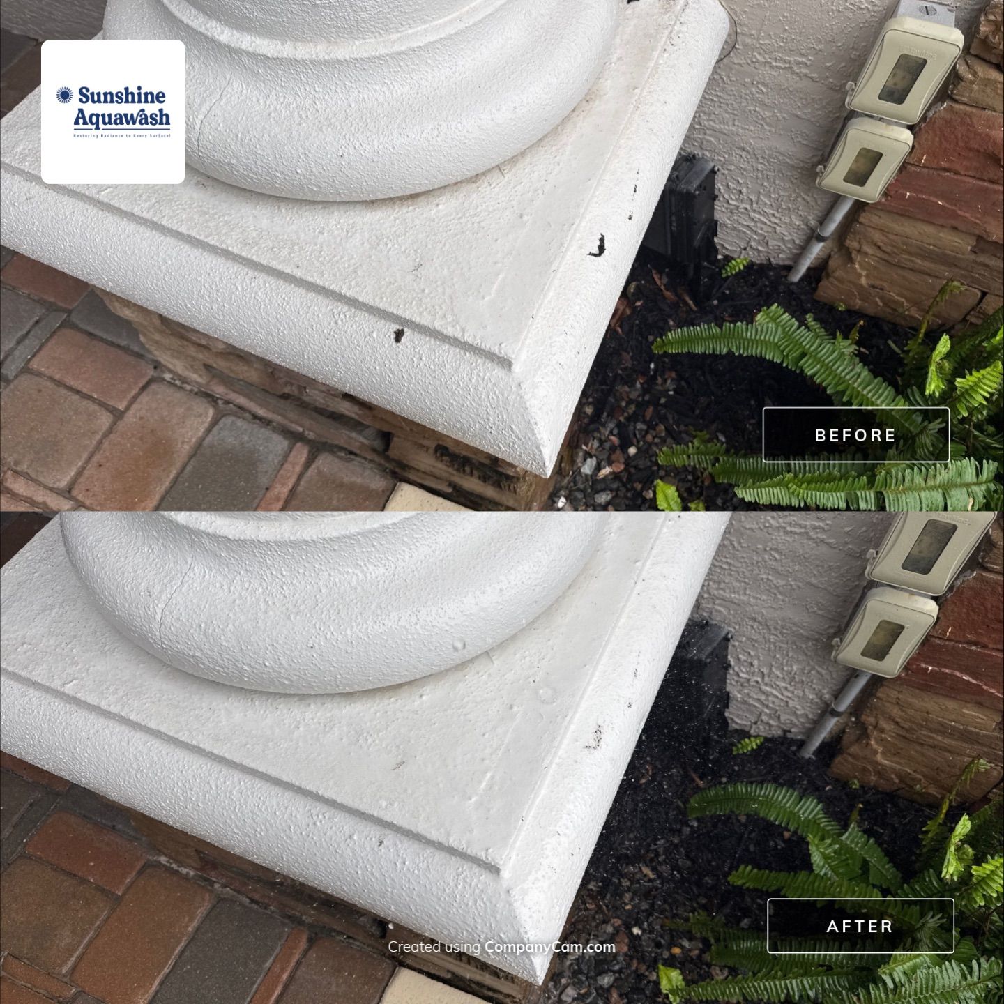 Oil & Tar Removal from Paver Driveway & Entryway by Sunshine AquaWash