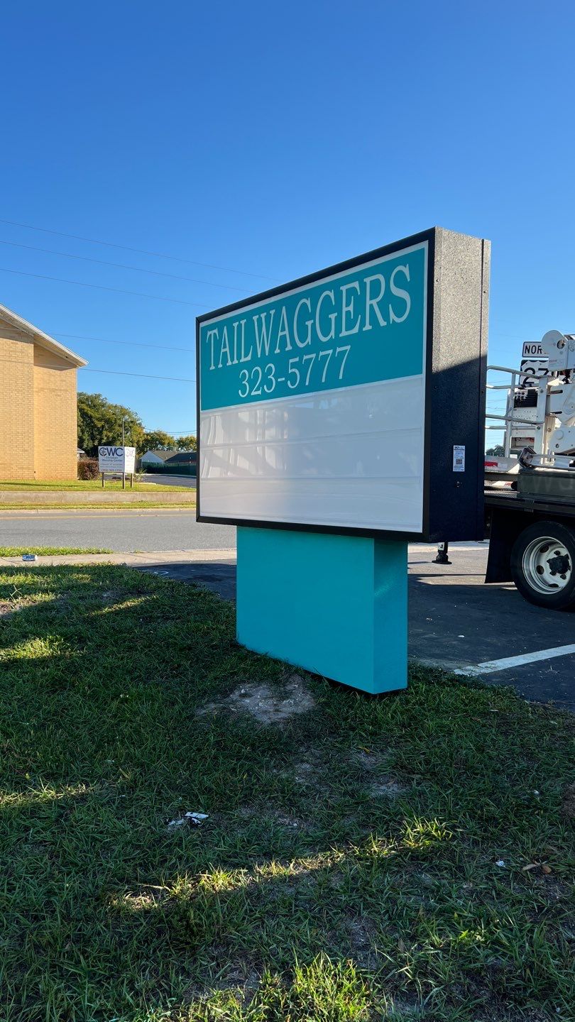 Monument Sign for Tailwaggers by SignCrafters