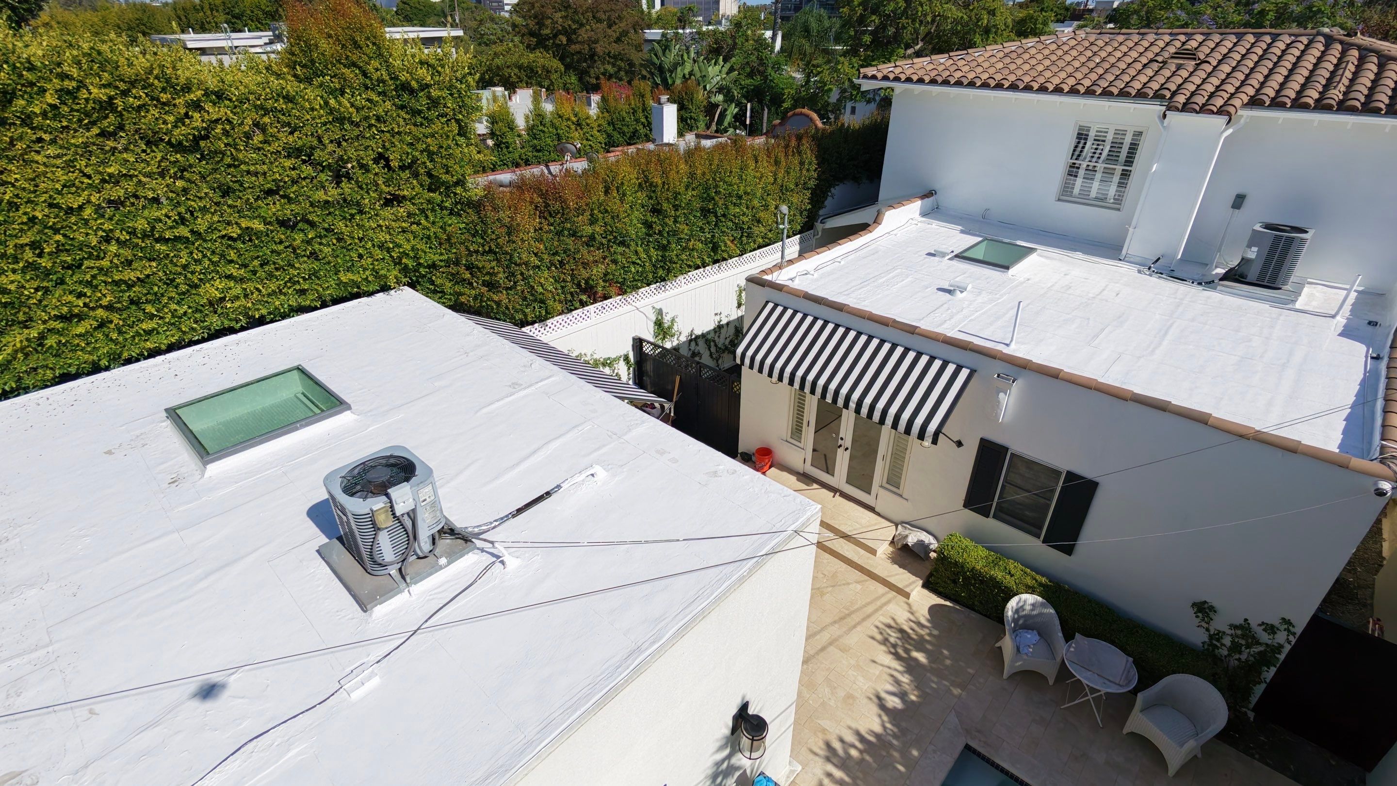 Reflective Silicone Membrane Roof Coating for West Hollywood Residence by Hull Brothers Roofing