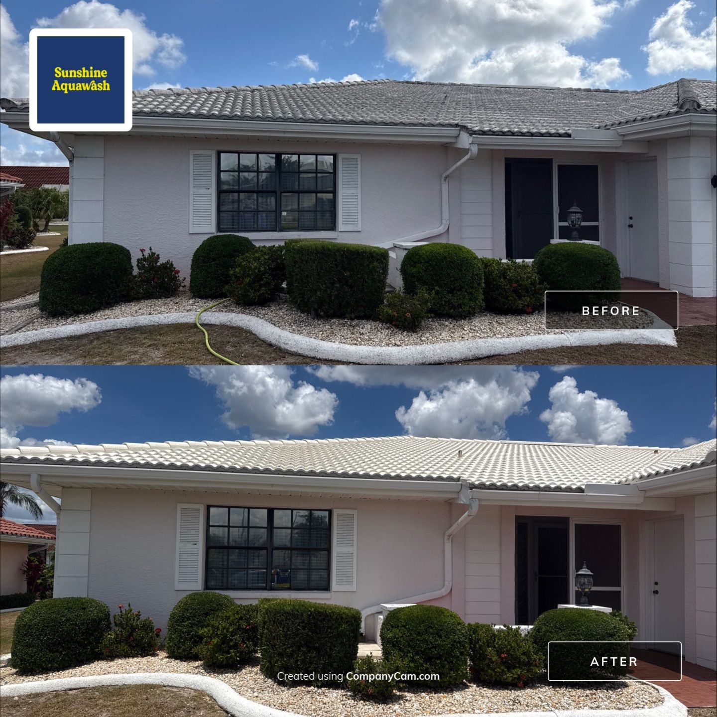 White Tile Roof Cleaning & House Wash in Fairview – Sun City Center, FL 33573 by Sunshine AquaWash