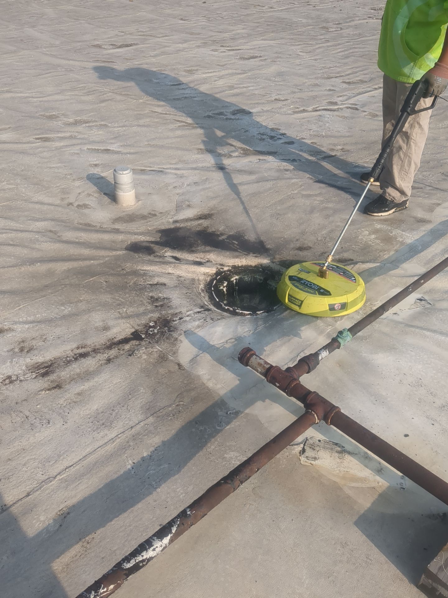 Commercial Roofing Repair using UniFlex Silicone Roof Coating by 3 Daughters Construction 
