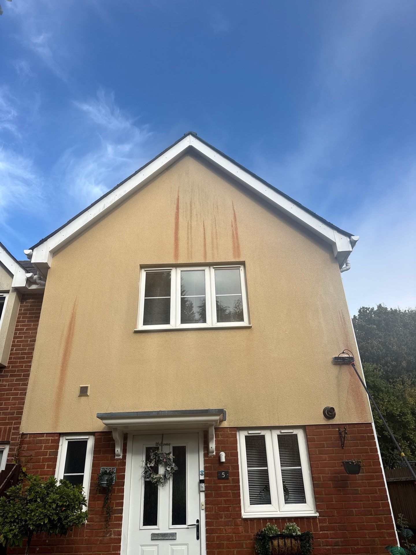 Stucco Render Cleaning and Restoration for Residential Home in Tadworth by Ges Exterior Cleaning ltd