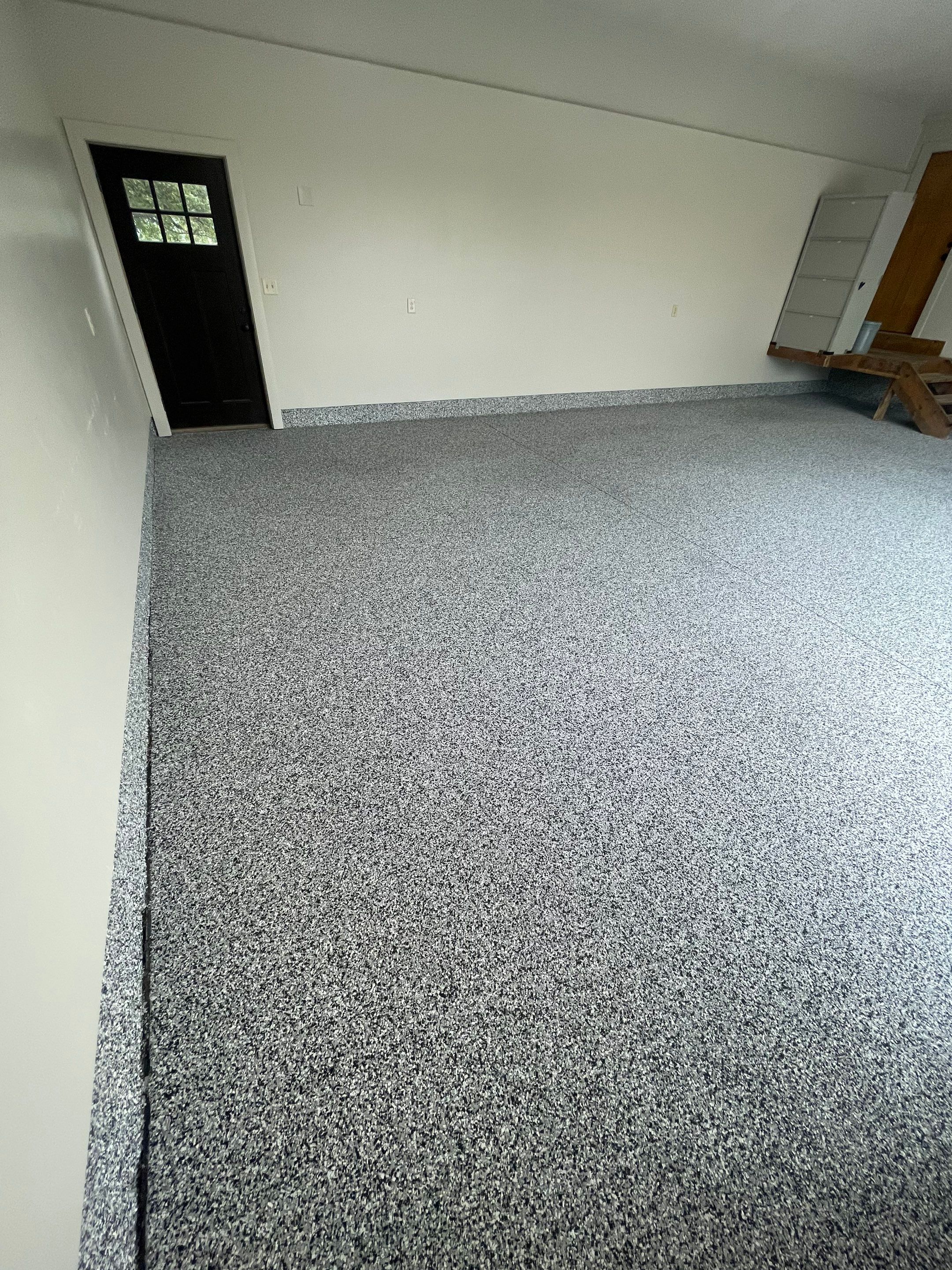 Domino Flake Floor Coating and Crack Repair in Chancellor by Select Painting, Coatings & Garage Cabinets