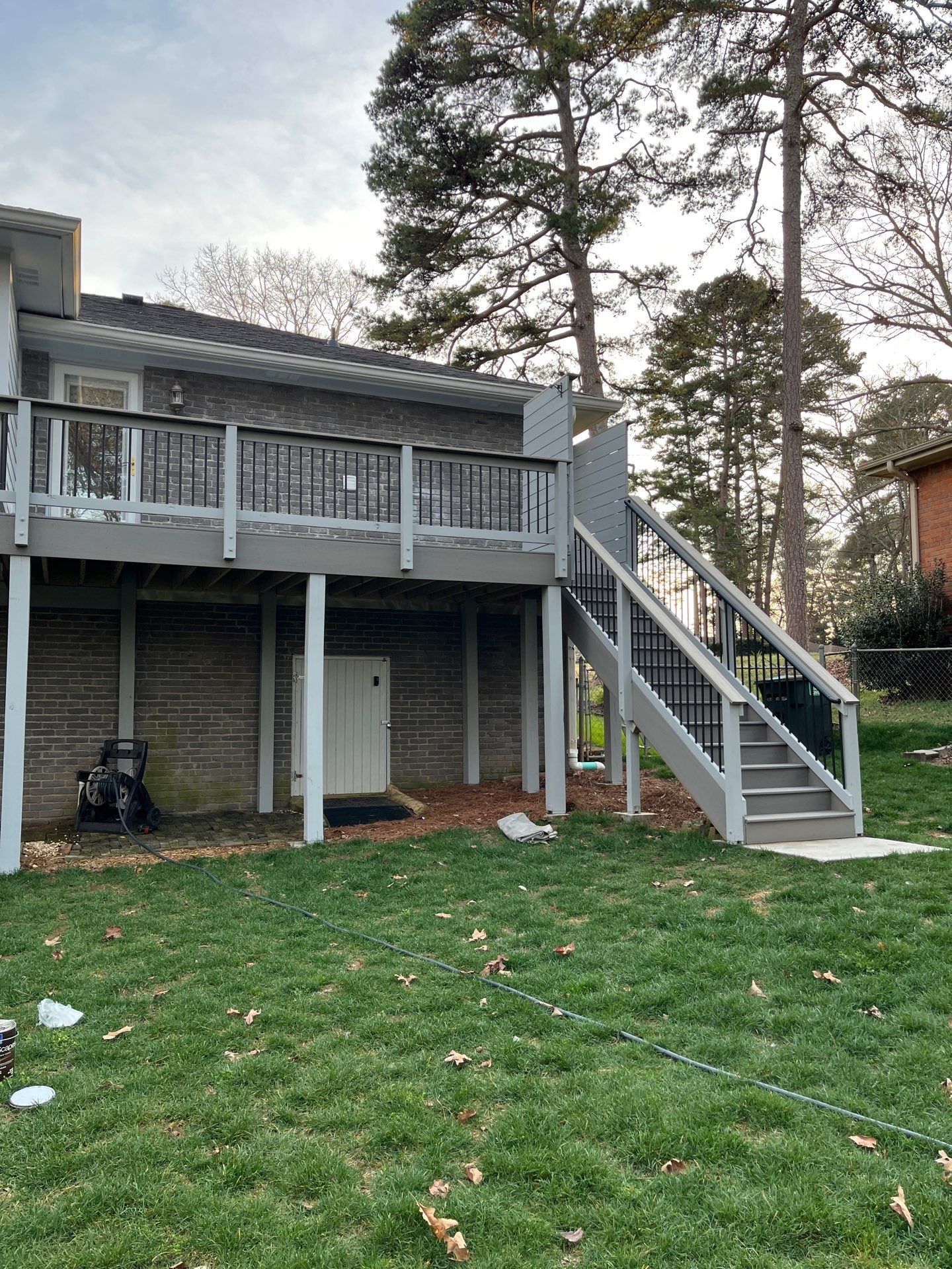 James Hardie Siding Replacement, Trex Railing Install, Exterior Painting, and Staining in Stone Mountain, GA by Nelson Exteriors 